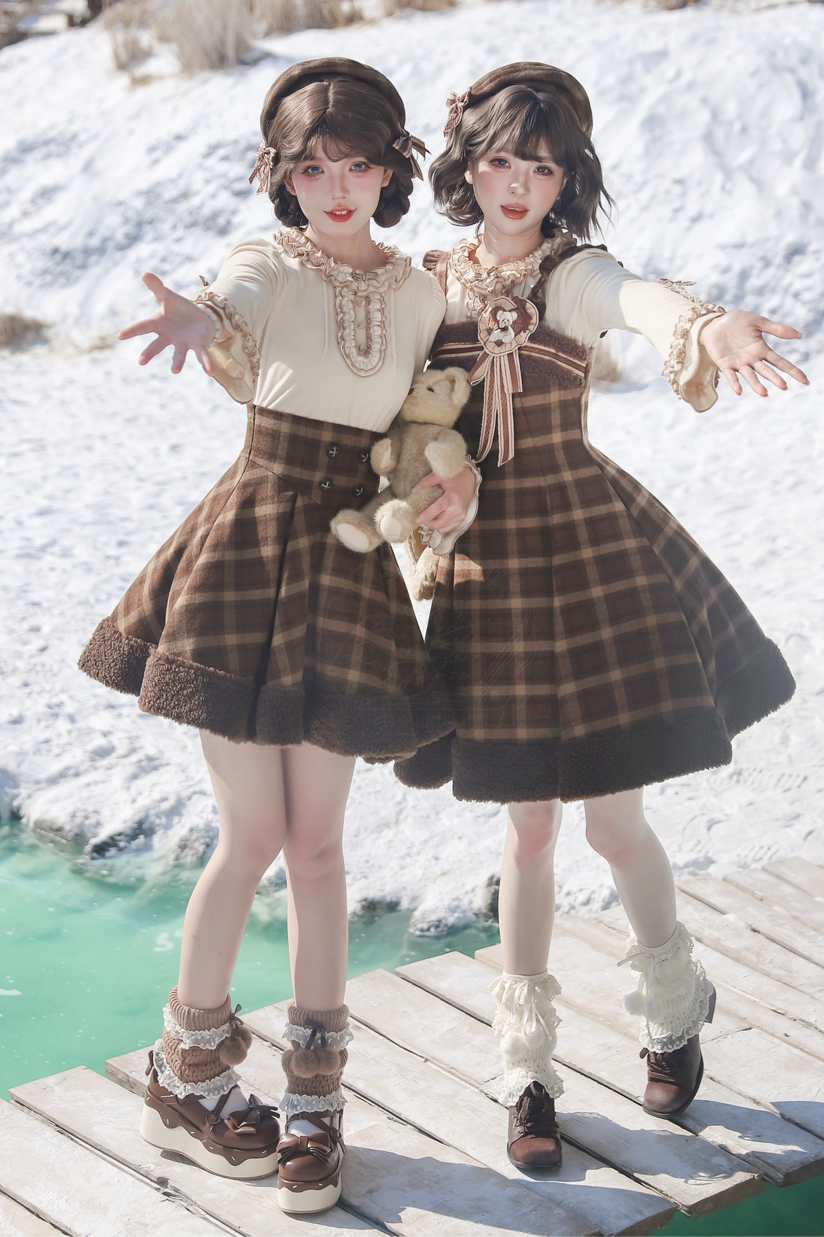 【February 28 Reservation Deadline】Doll Check Lolita Cape + Dress + Skirt + Tops