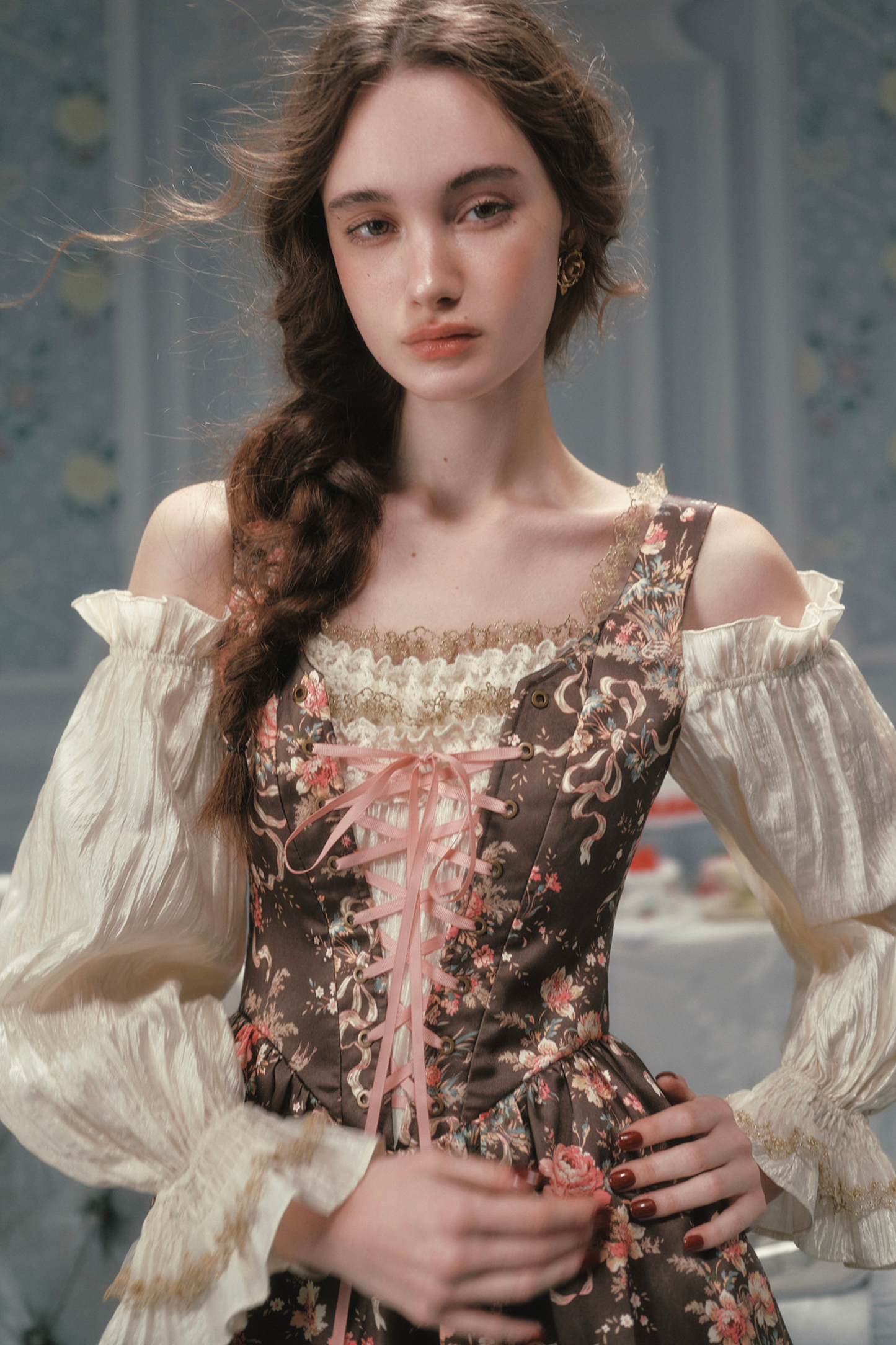 French Vintage Floral Art Dress