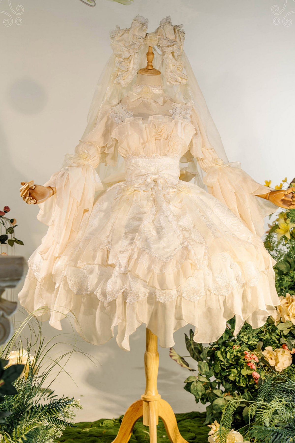 Fairy Princess Lolita Jumper Skirt + Hair Accessories + Sleeves