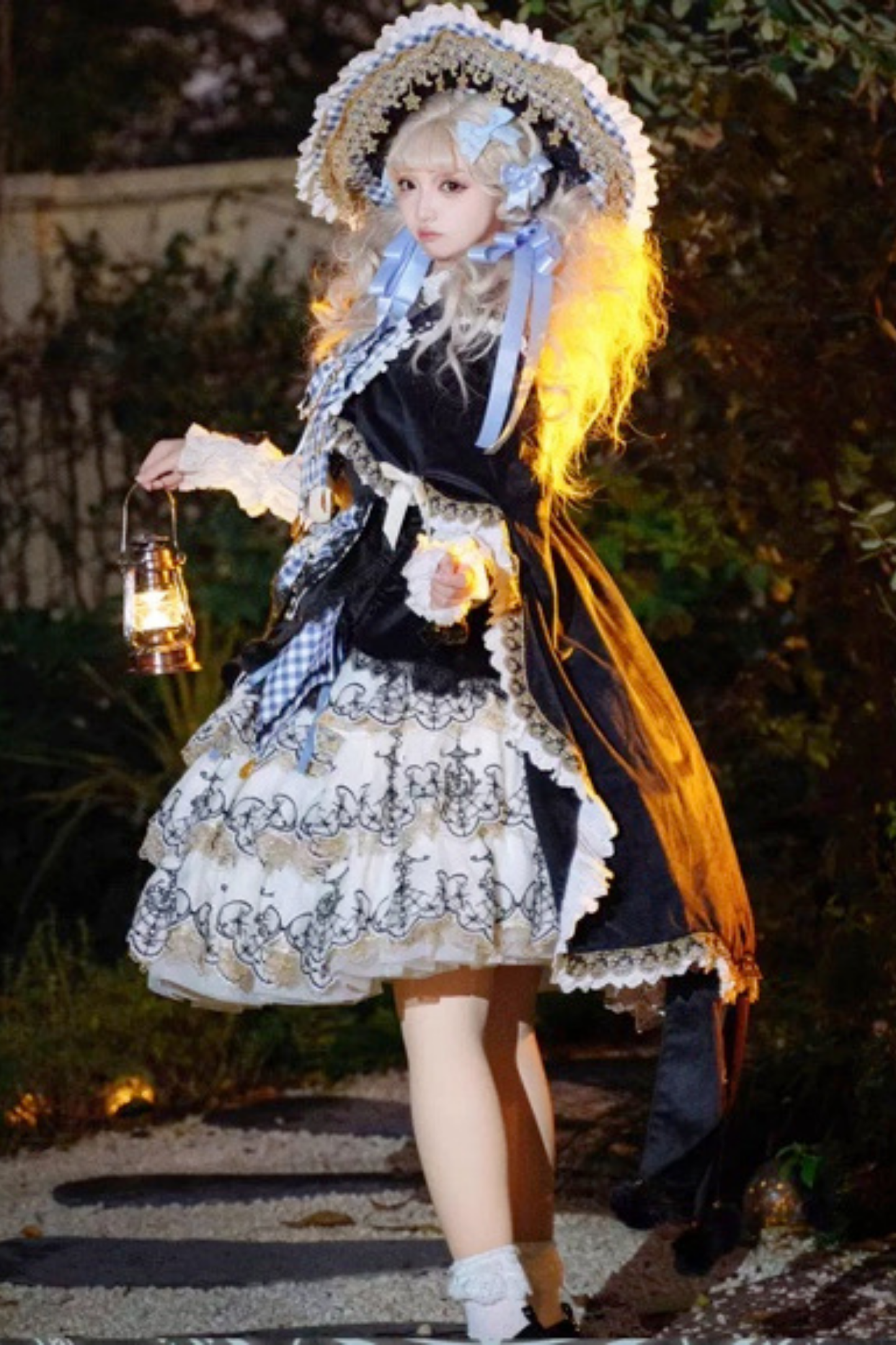 [Pre-order] Element Lolita Jumper Skirt + Inner Top + Cape + Big Ribbon + Hat