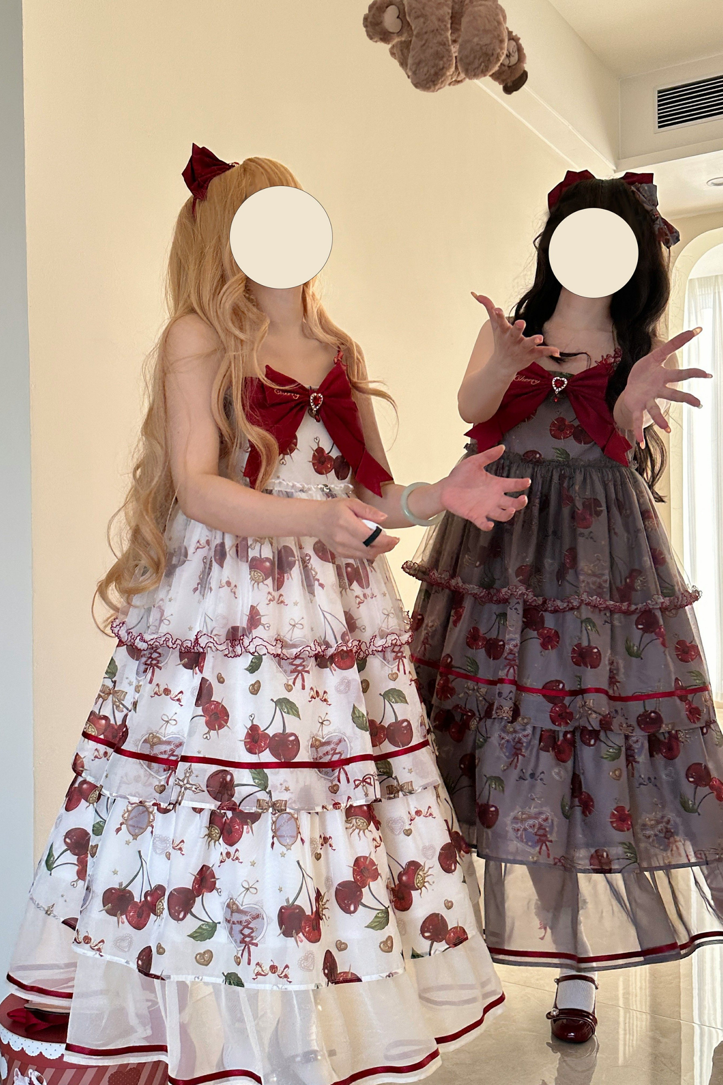 Retro Antique Cherry Sweet Lolita Dress + Jumper Skirt