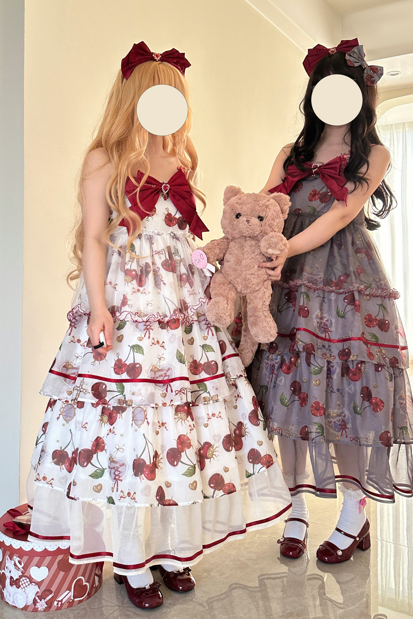 Retro Antique Cherry Sweet Lolita Dress + Jumper Skirt