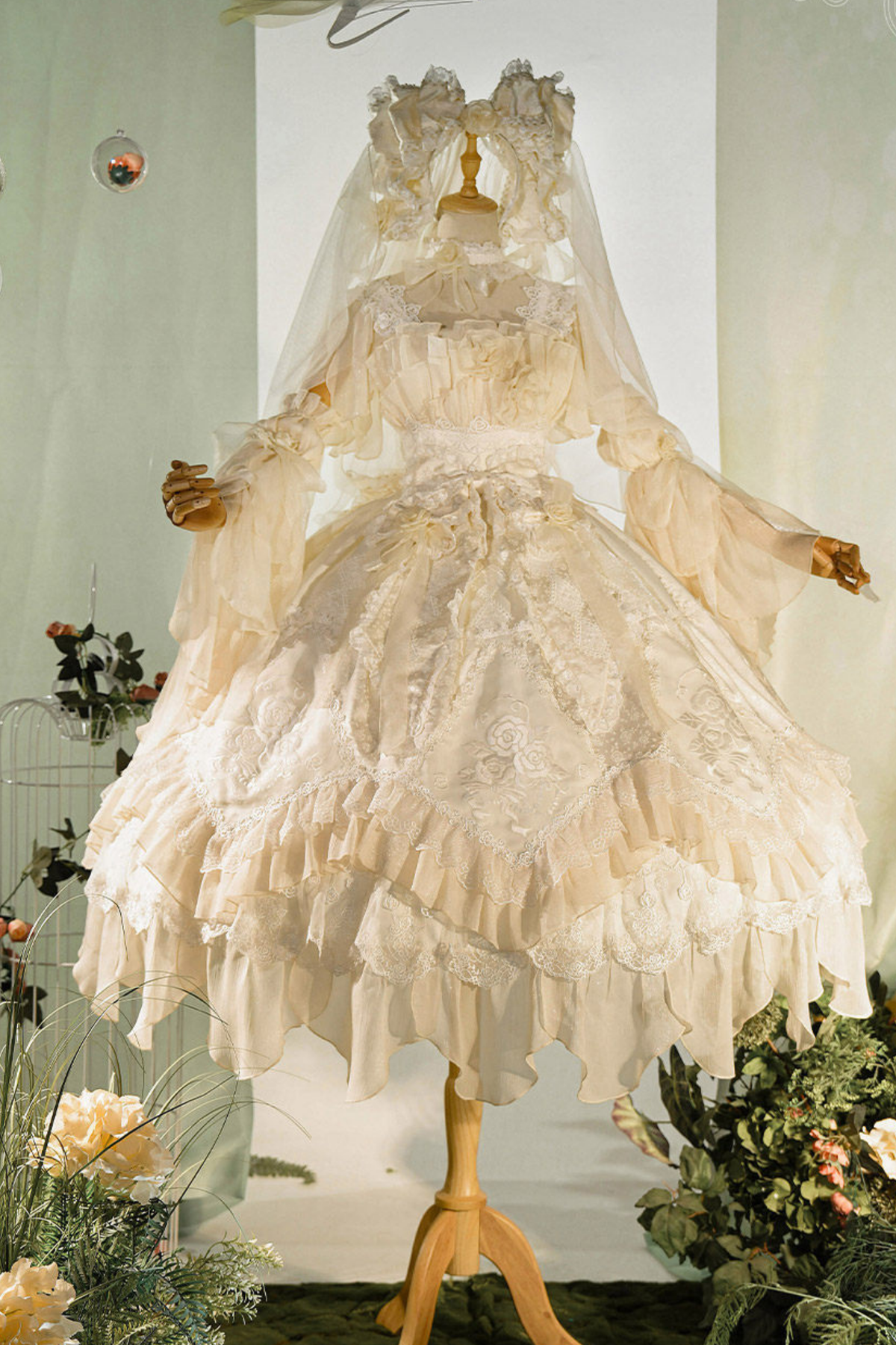 Fairy Princess Lolita Jumper Skirt + Hair Accessories + Sleeves