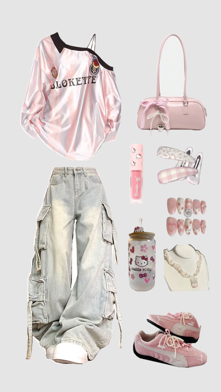 High-Waist Cargo Pocket Jeans