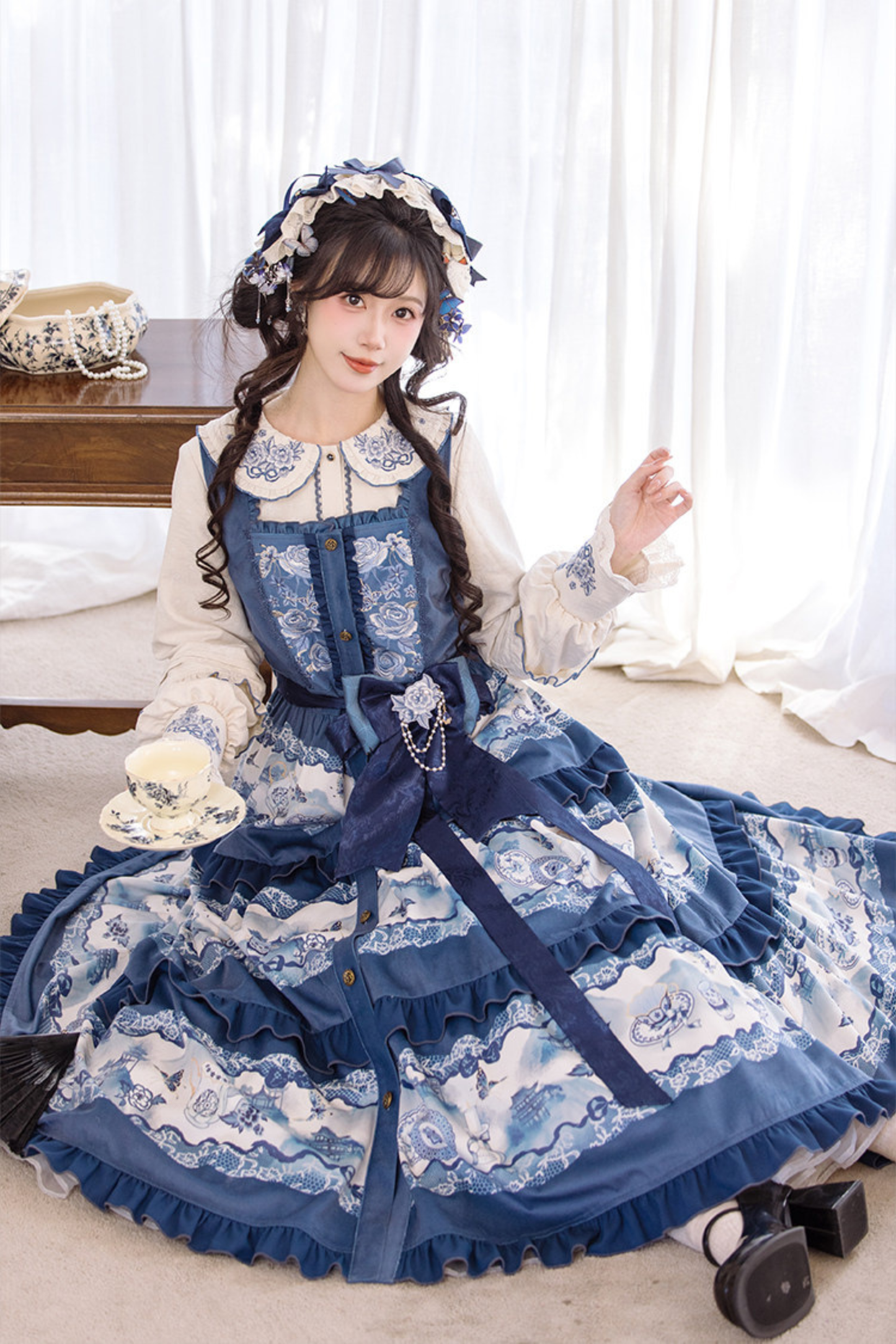 Snow Covered Celadon Vest Dress