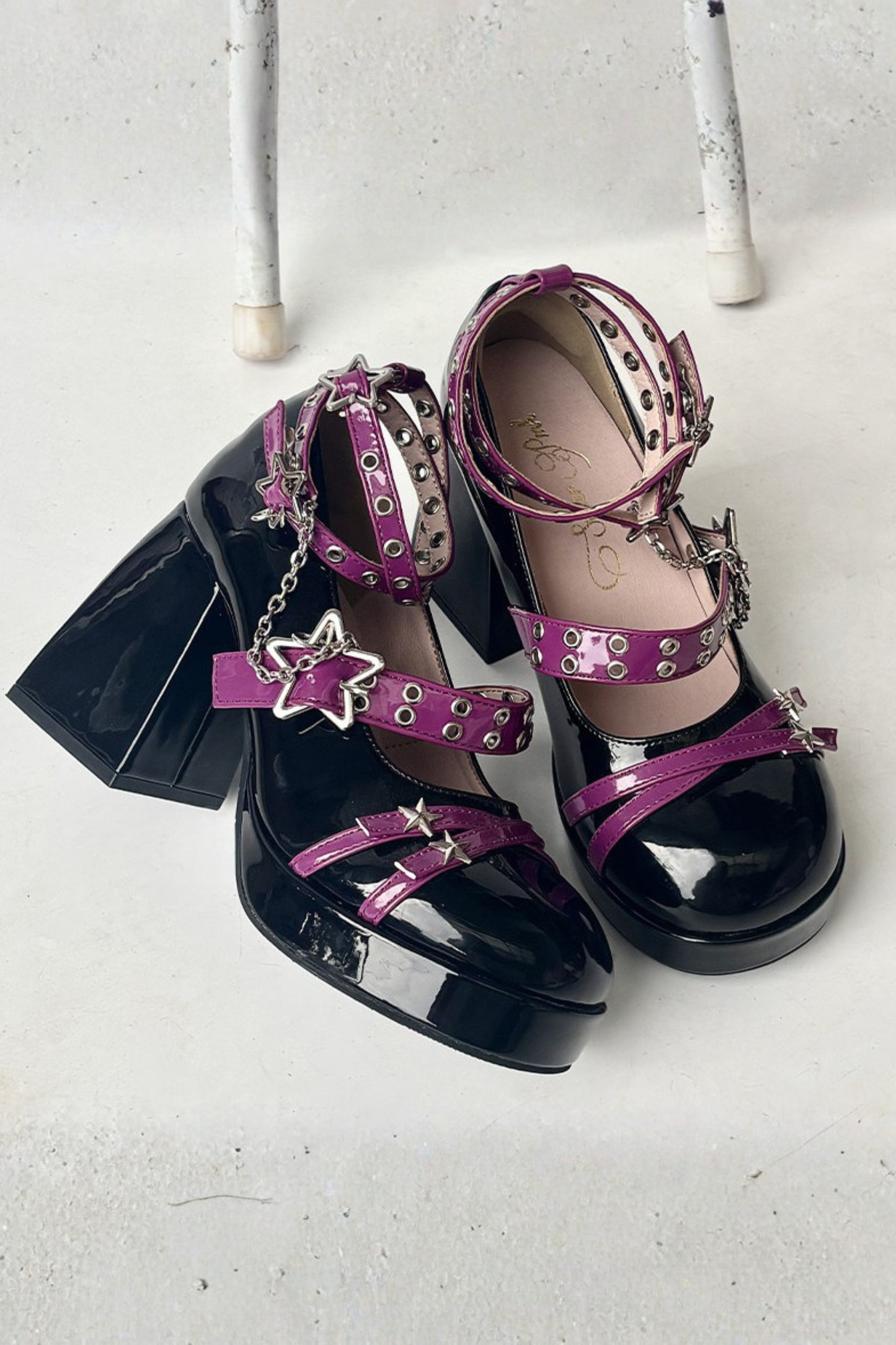 Super Pink Gothic Mary Jane Shoes