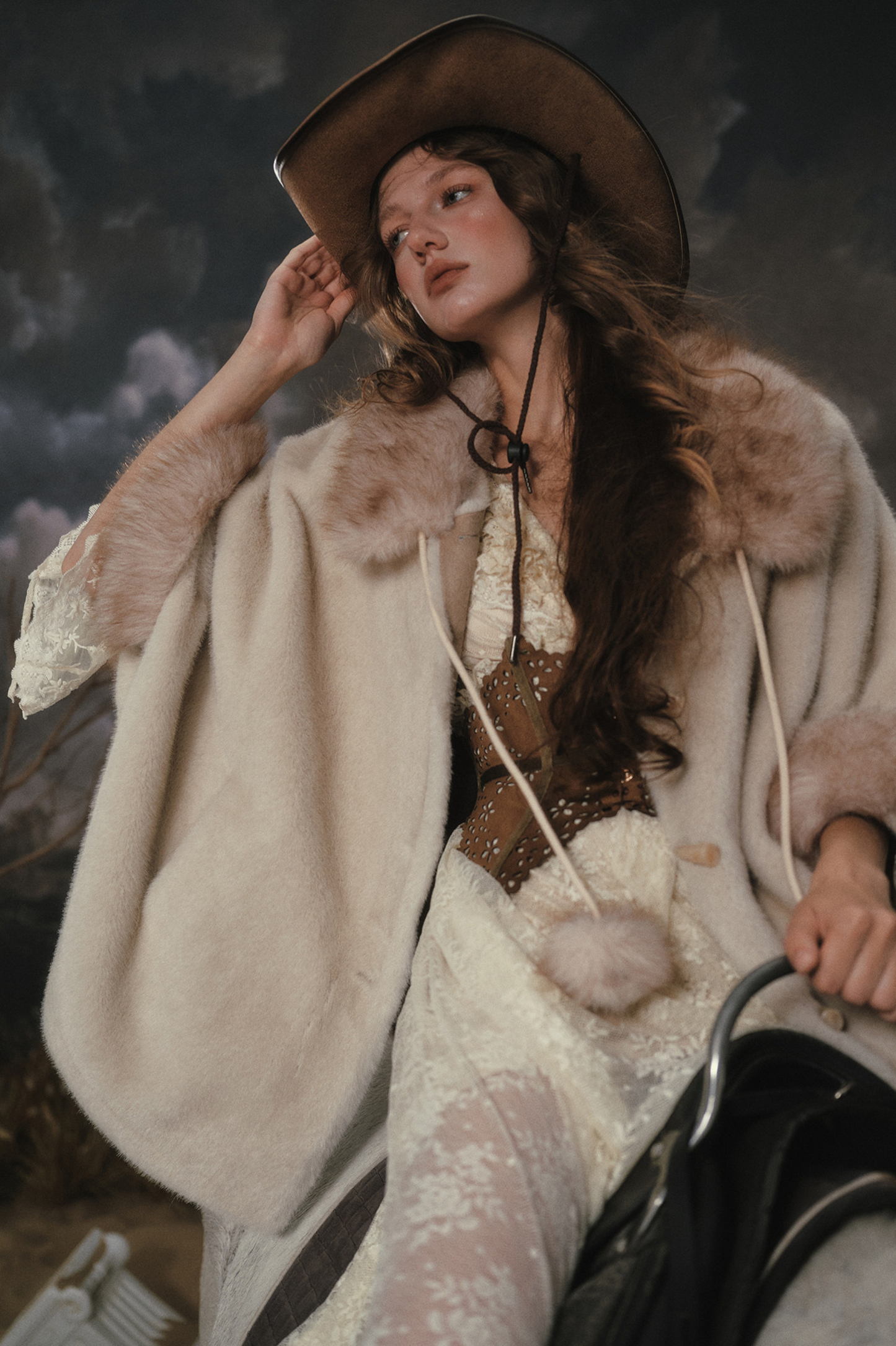 Western Lace Long Dress + Corset