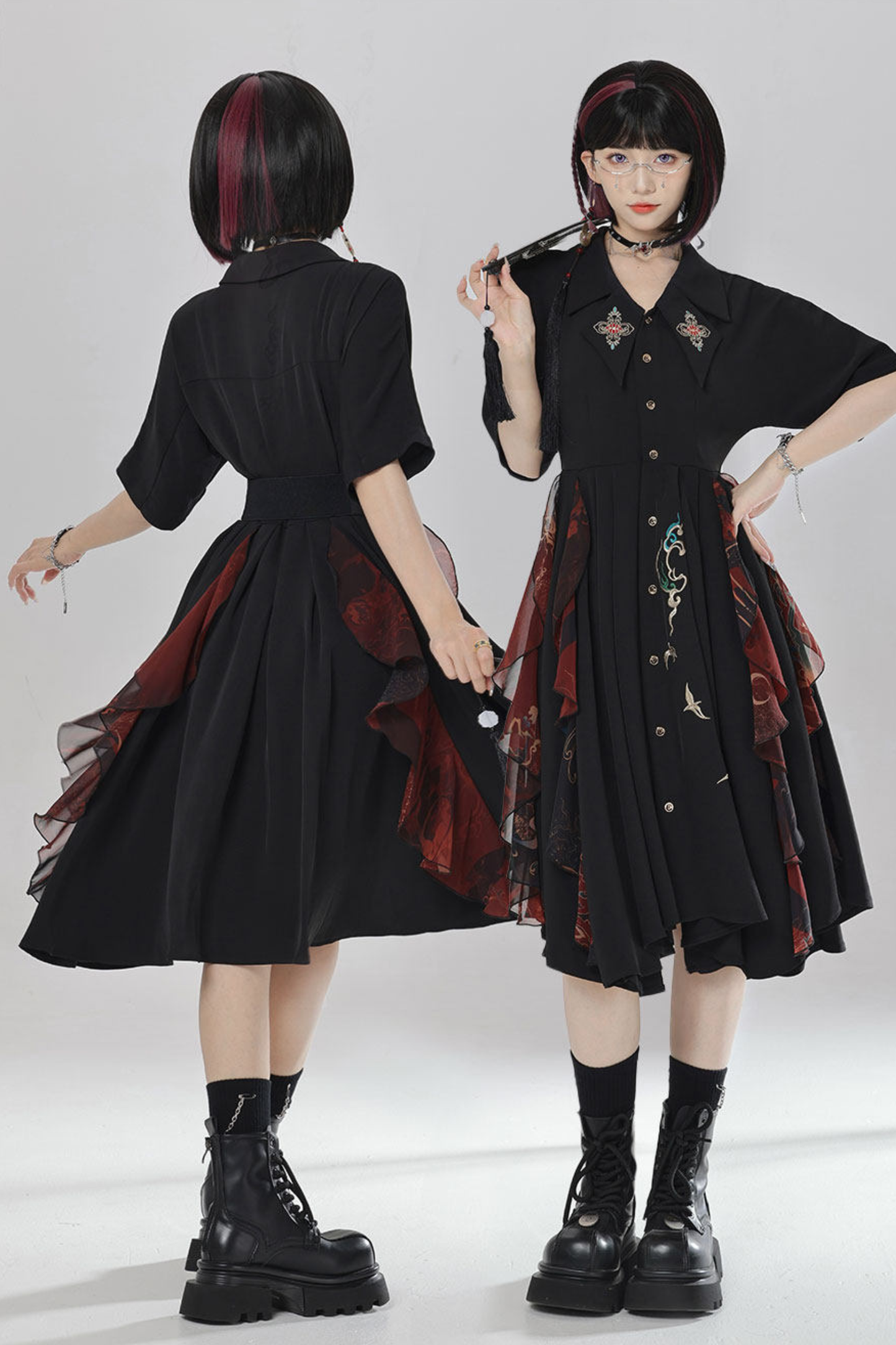 Chinese Embroidery Dress + Belt + Girdle