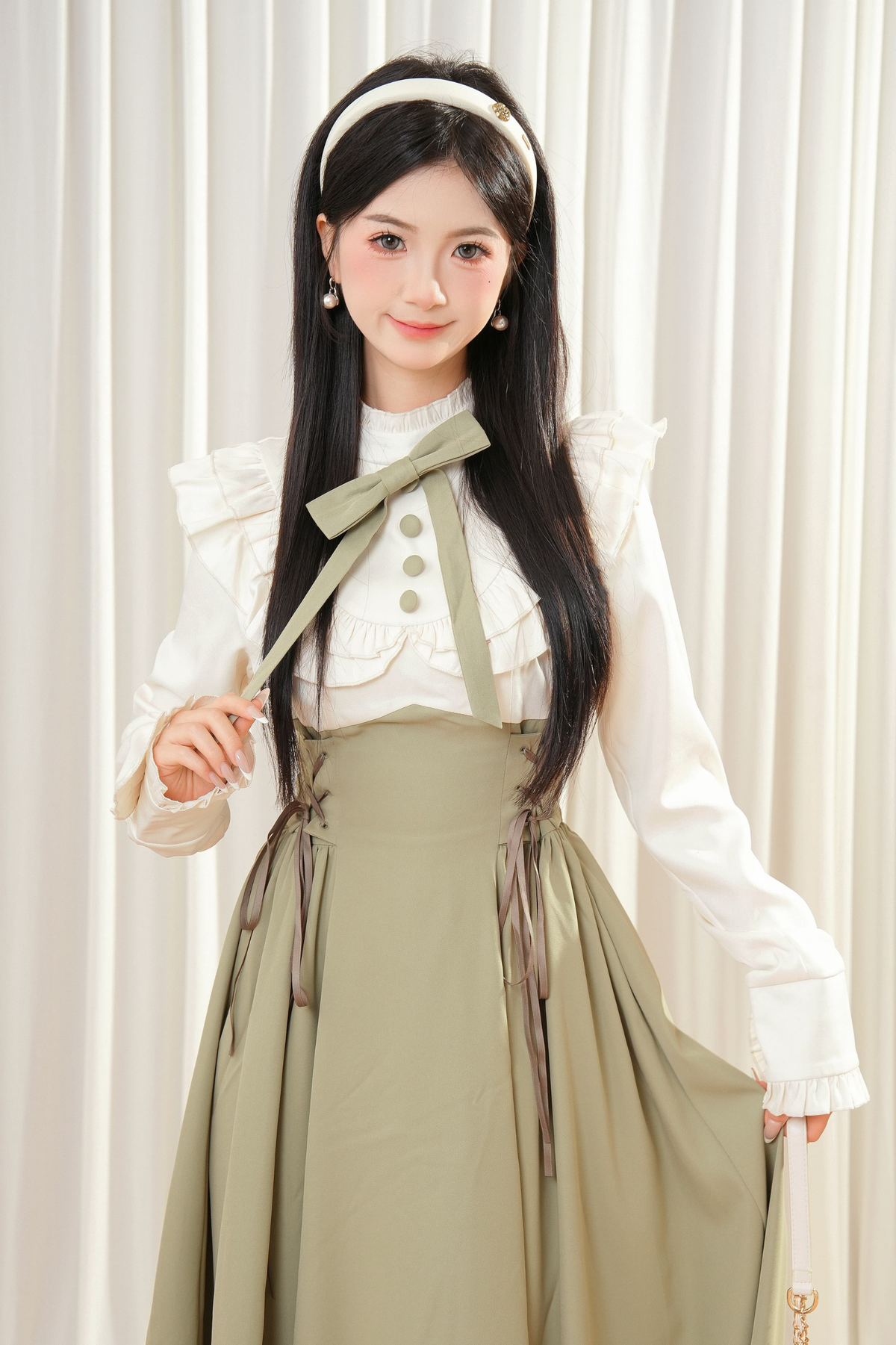 Elegant Contrast French Retro Dress