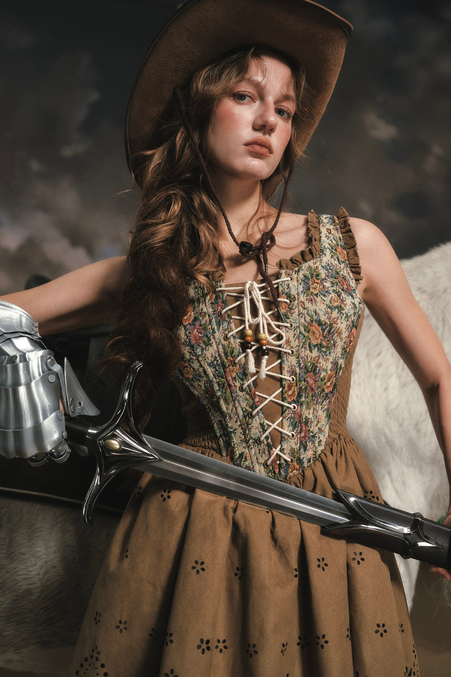 Western Suede Vest Dress