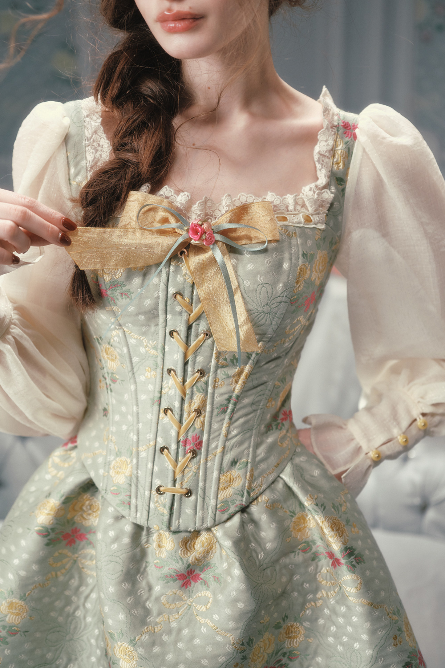 Lace Retro Fishbone Dress