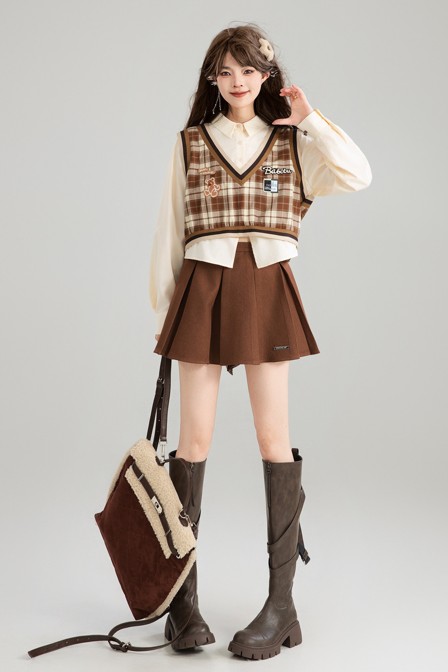 American Vintage Check Top + Skirt