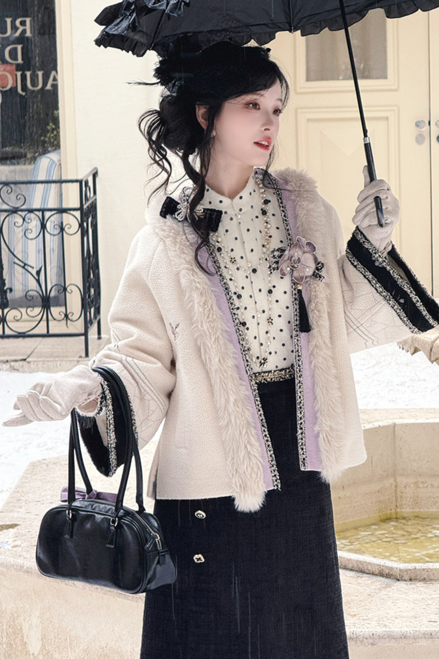Butterfly Ink Dot Jacket Set