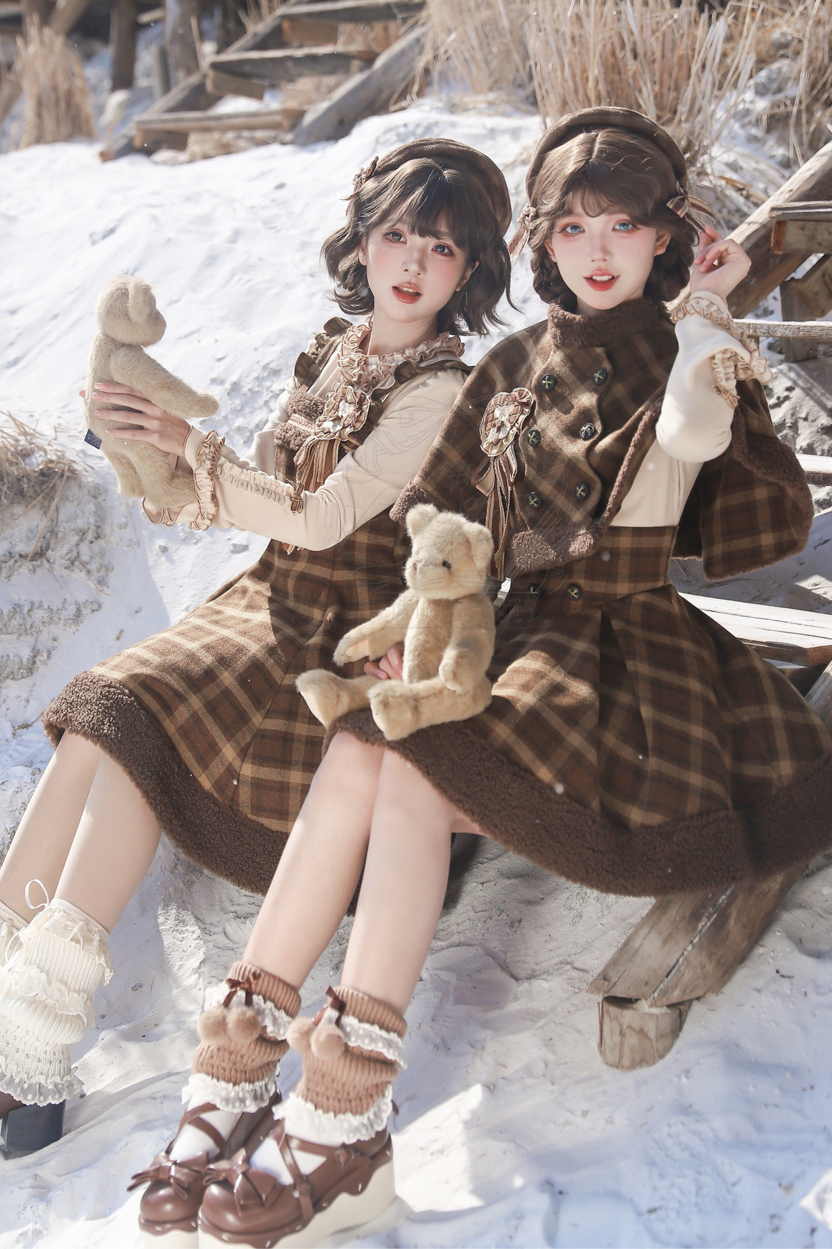 【February 28 Reservation Deadline】Doll Check Lolita Cape + Dress + Skirt + Tops