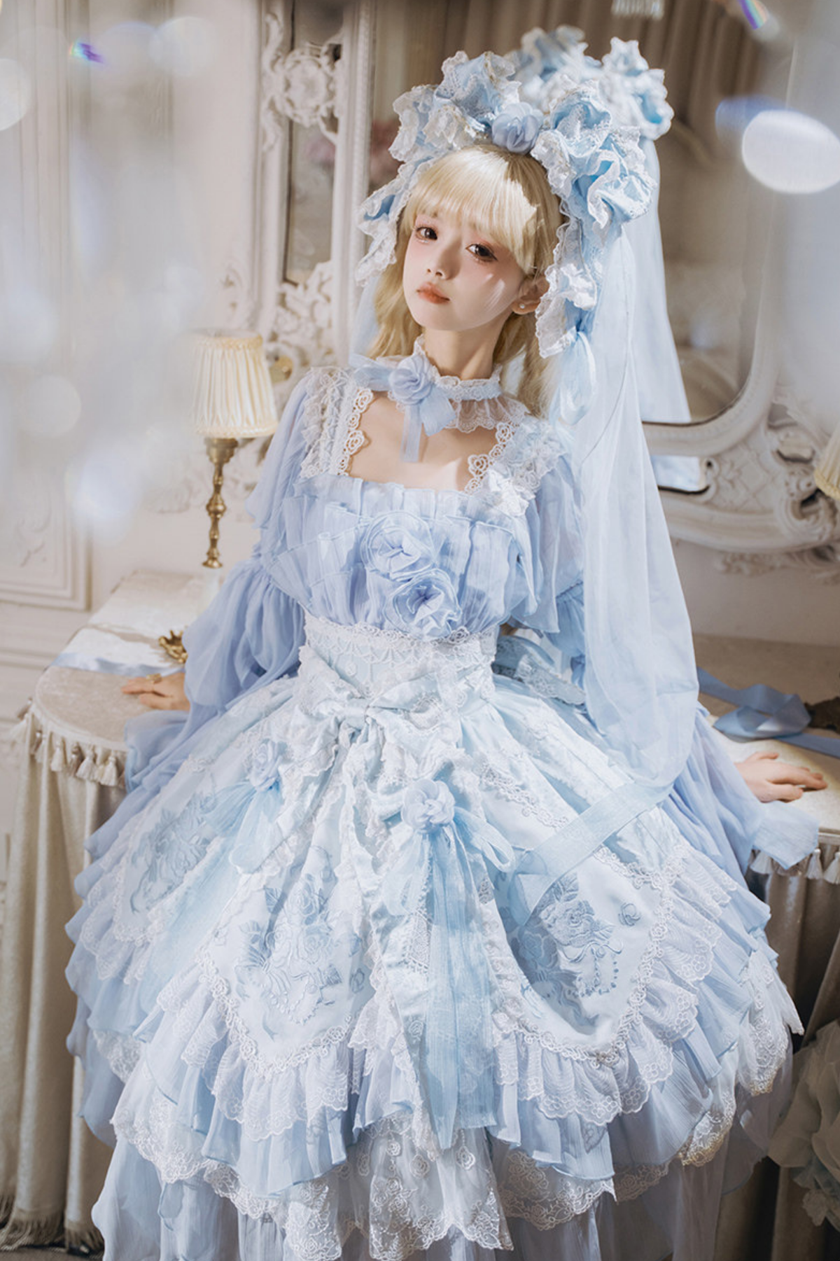Fairy Princess Lolita Jumper Skirt + Hair Accessories + Sleeves