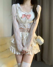 Load image into Gallery viewer, Pure Desire Lace Cardigan Bow Coord Set
