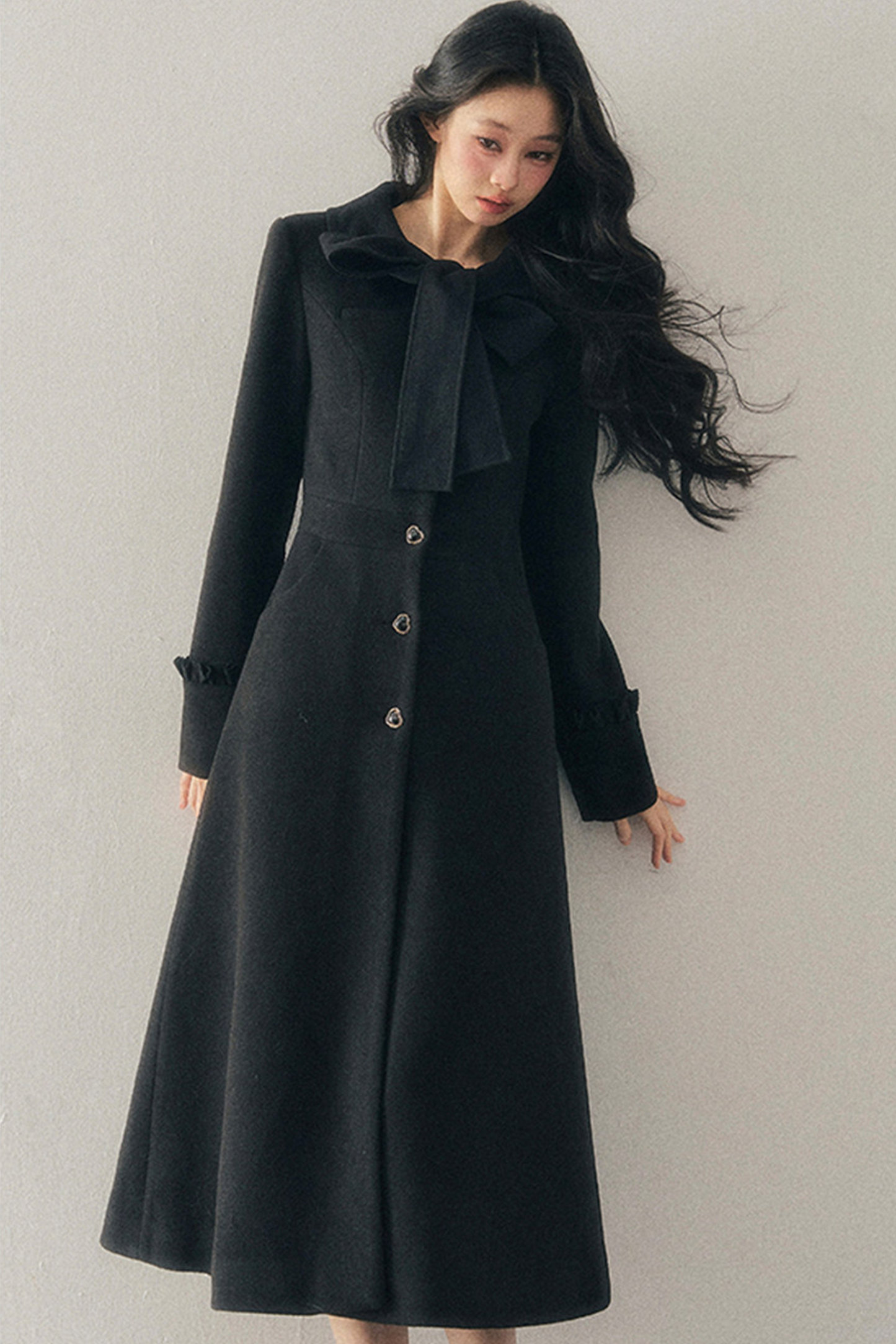 Hepburn Chic Long Coat