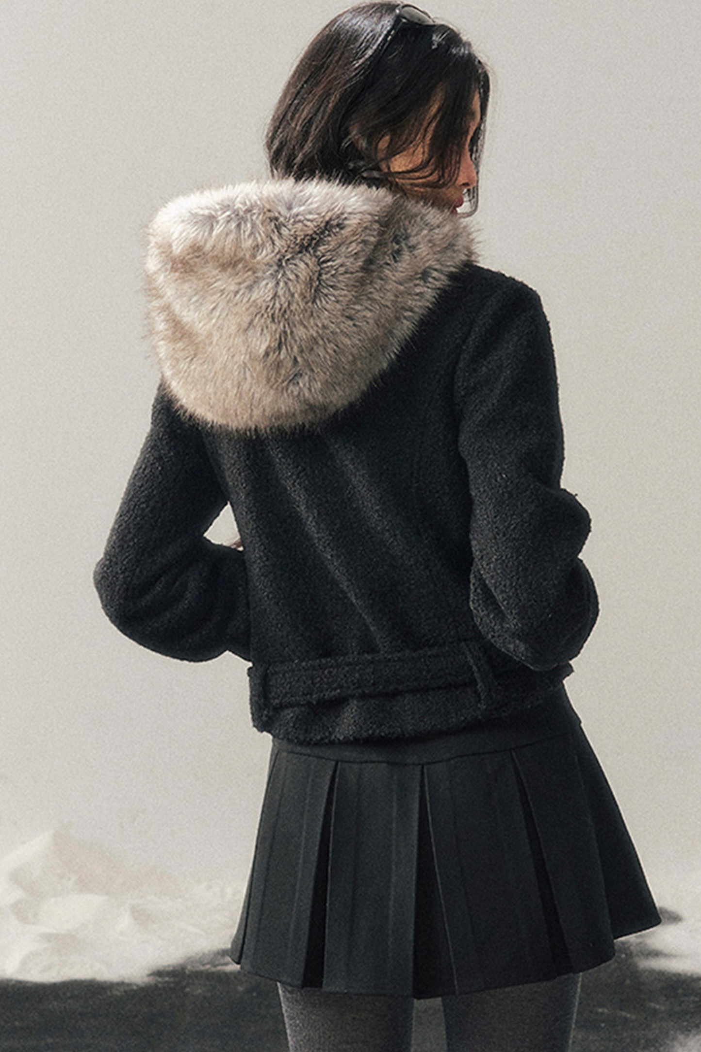 Horn Button Hooded Coat