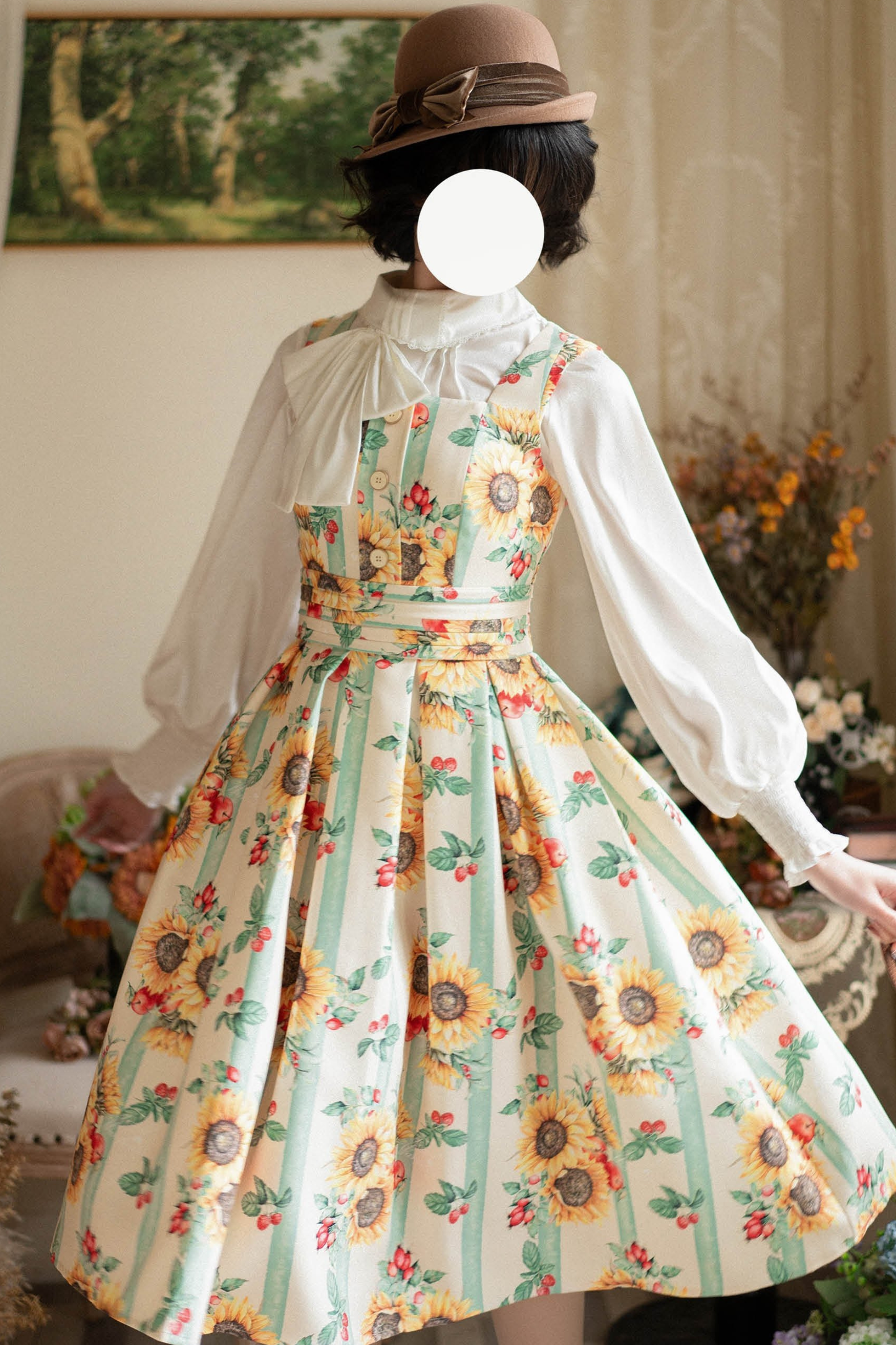Retro Satin Bow Tie Blouse