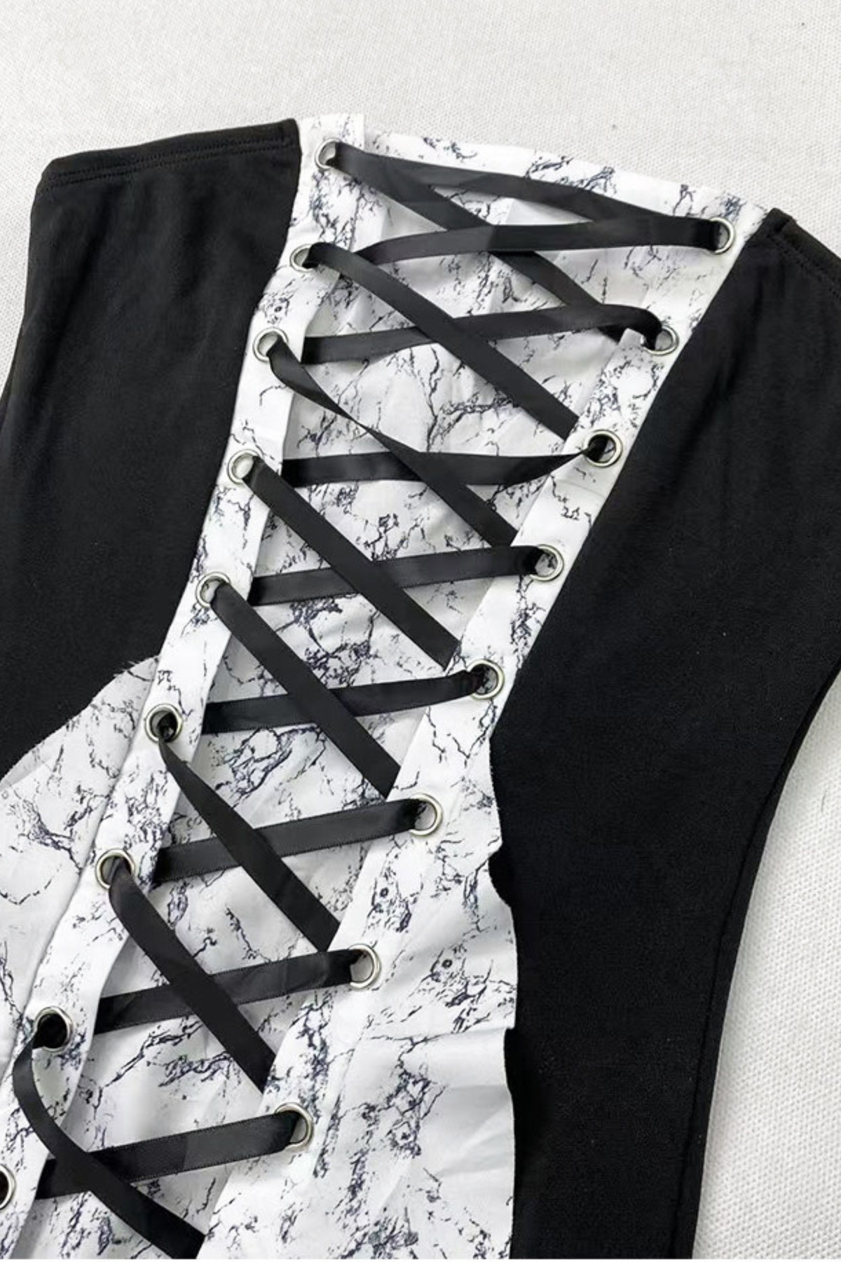 Y2K Lace-Up Ruffle Dress