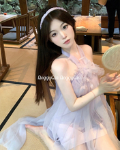 Load image into Gallery viewer, Odetti Fairy Flower Halterneck Tulle Backless Coquette Dress
