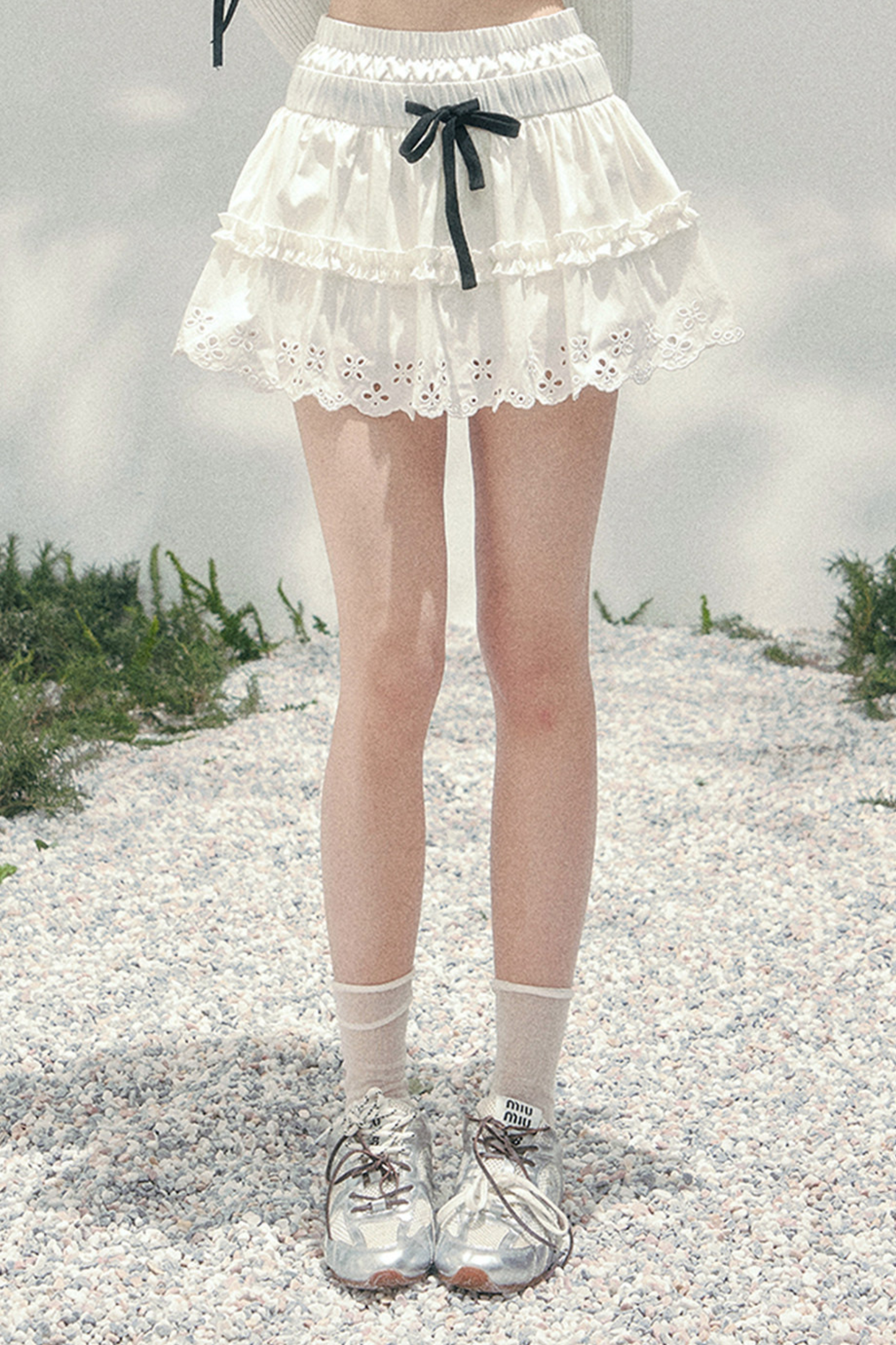 Lace Sweet Tiered Puffy Skirt