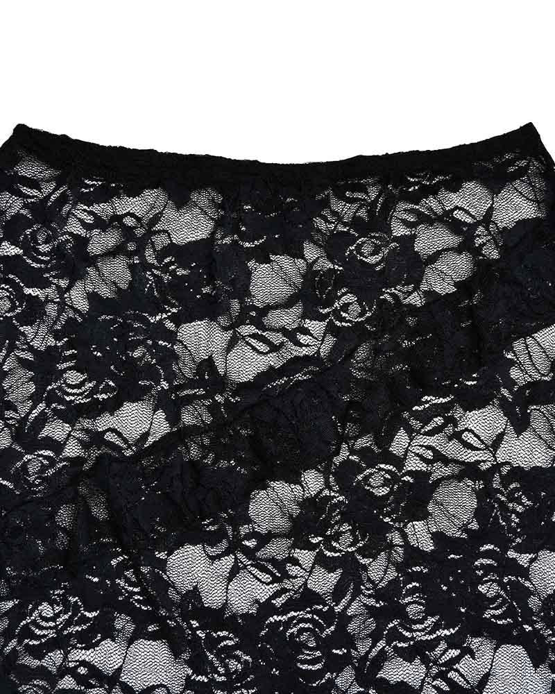 Lace Patchwork Ruffles Skirt