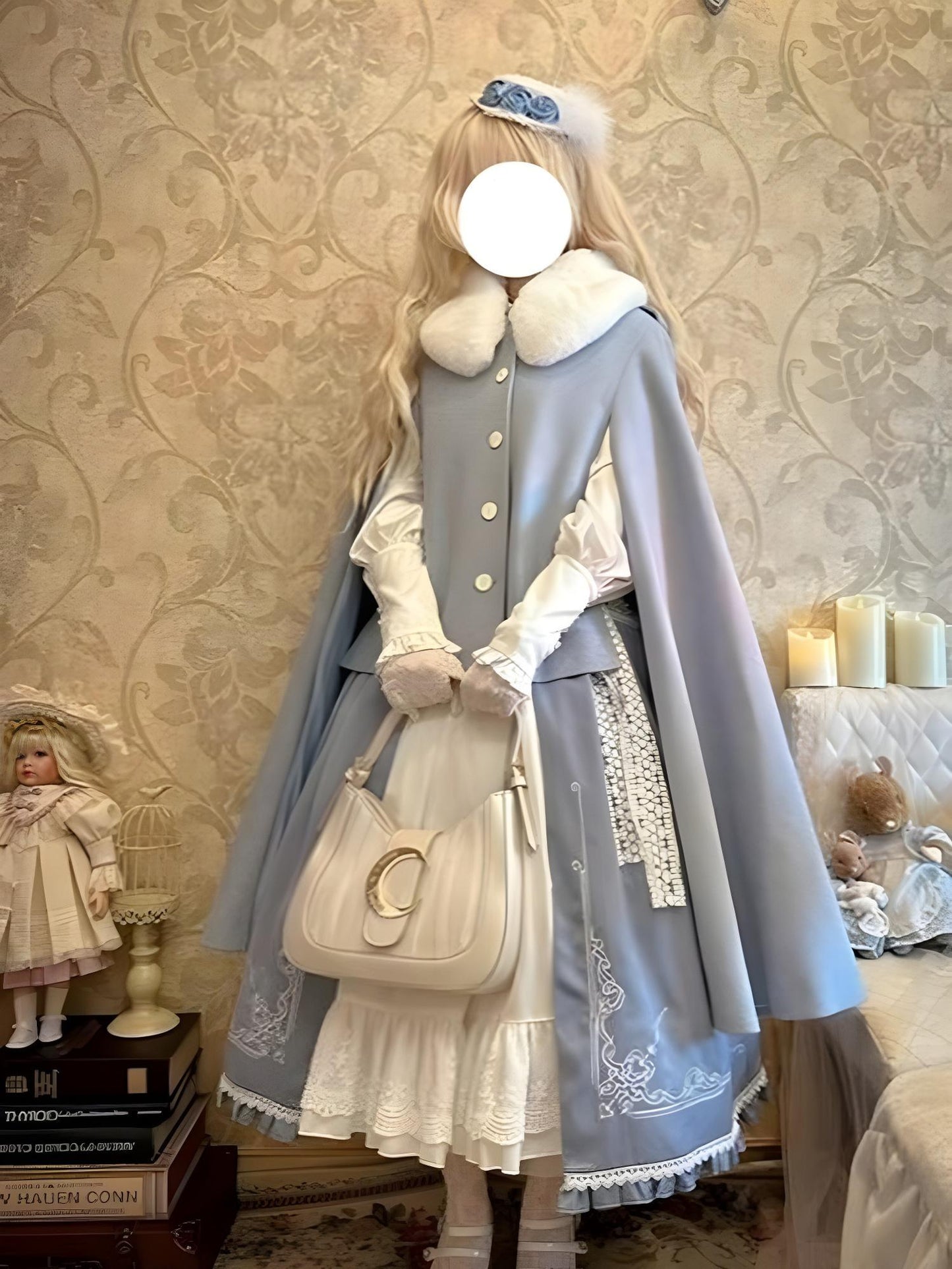 Classic Lolita Skirt Set Elegant Winter Cape