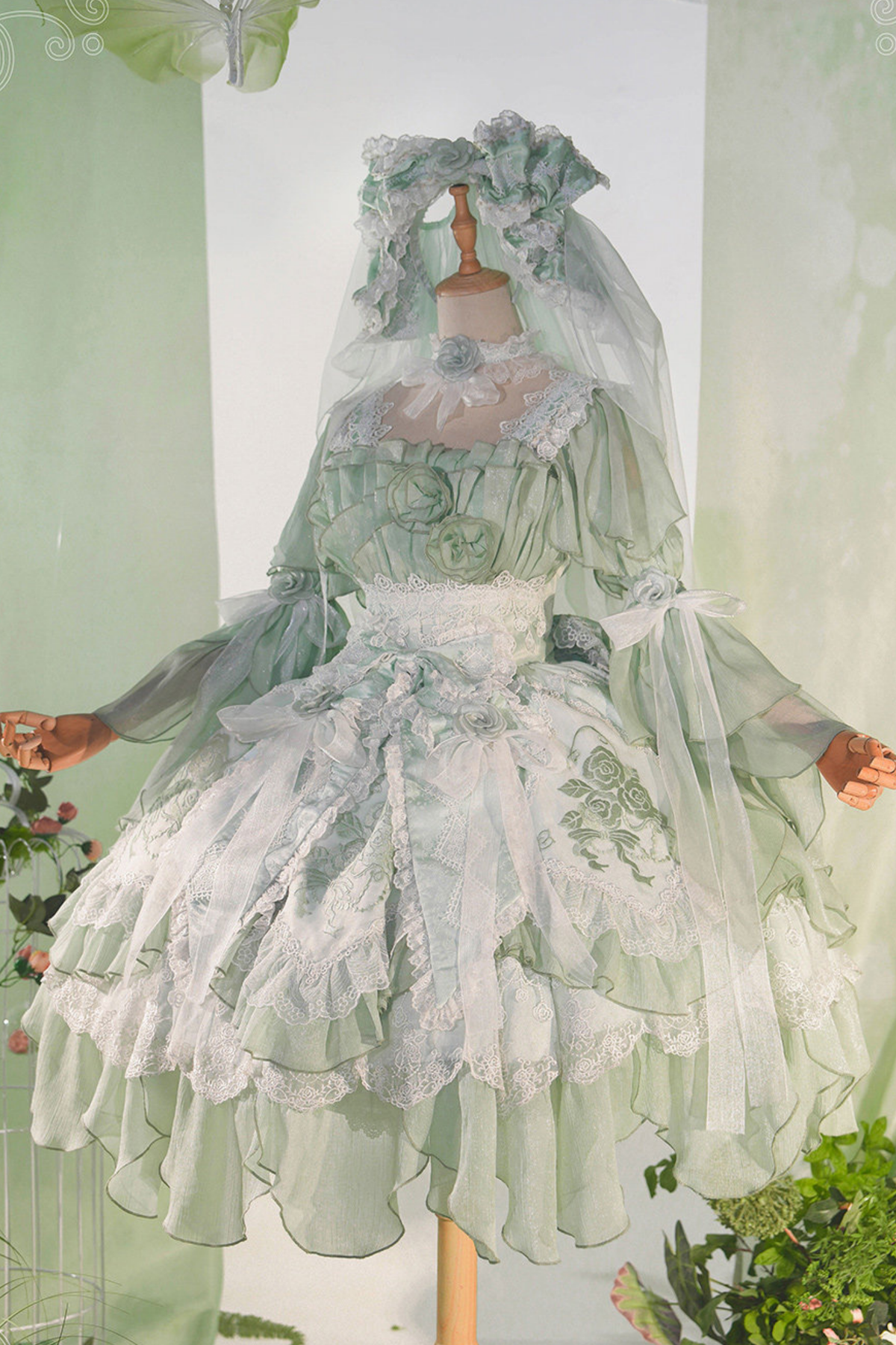 Fairy Princess Lolita Jumper Skirt + Hair Accessories + Sleeves