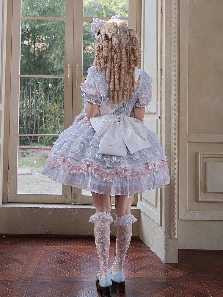 [Pre-order] Mist Blue Romantic Lace Lolita Princess Dress + Set 1/2/3