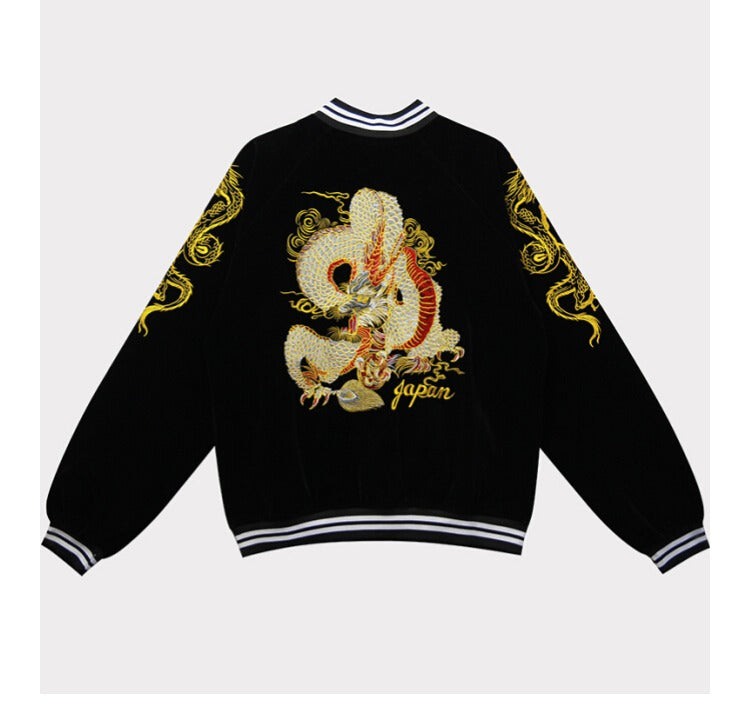 Embroidered Velvet Baseball Jackets