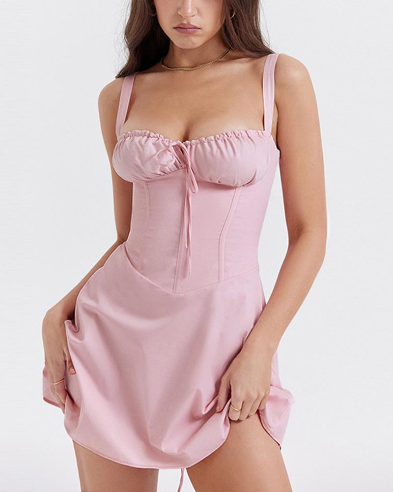 Batellia Romantic Pink Corset Dress Pink