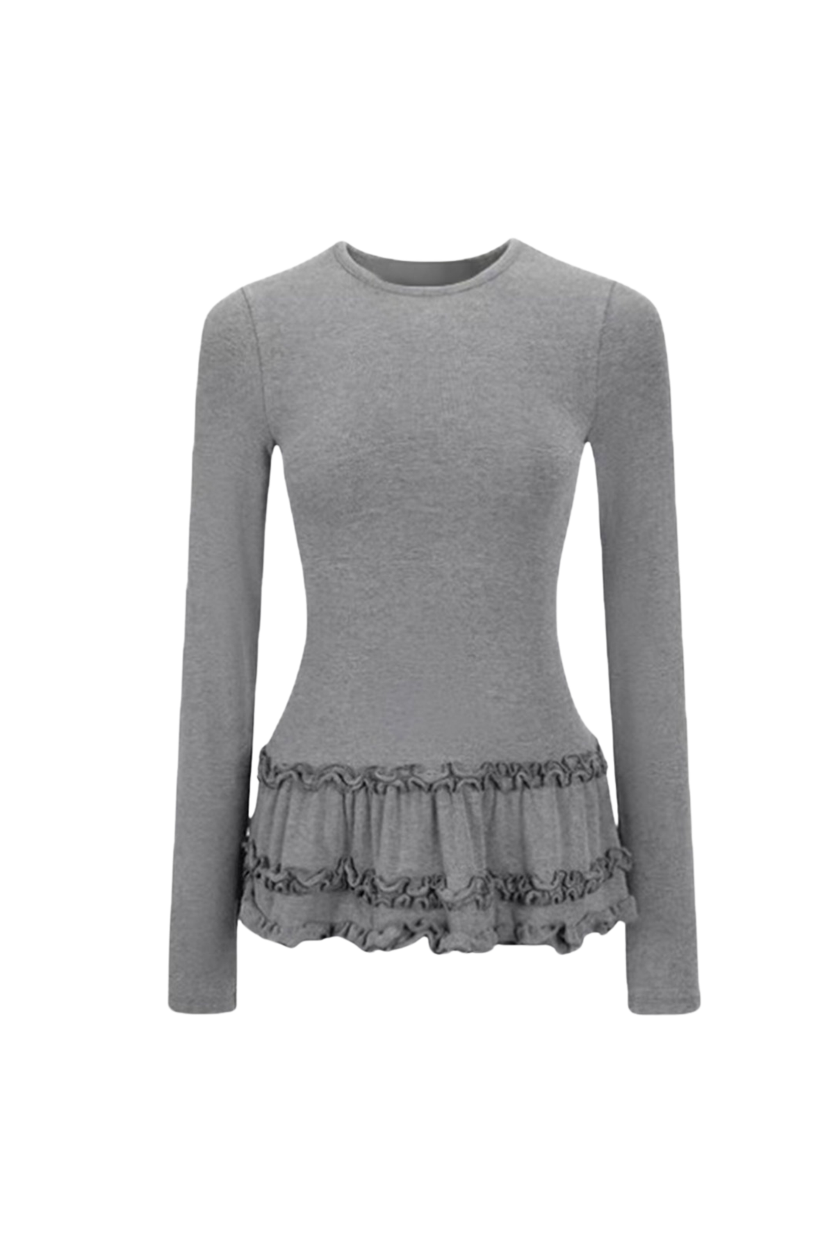 Ruffle Tight Top Gray