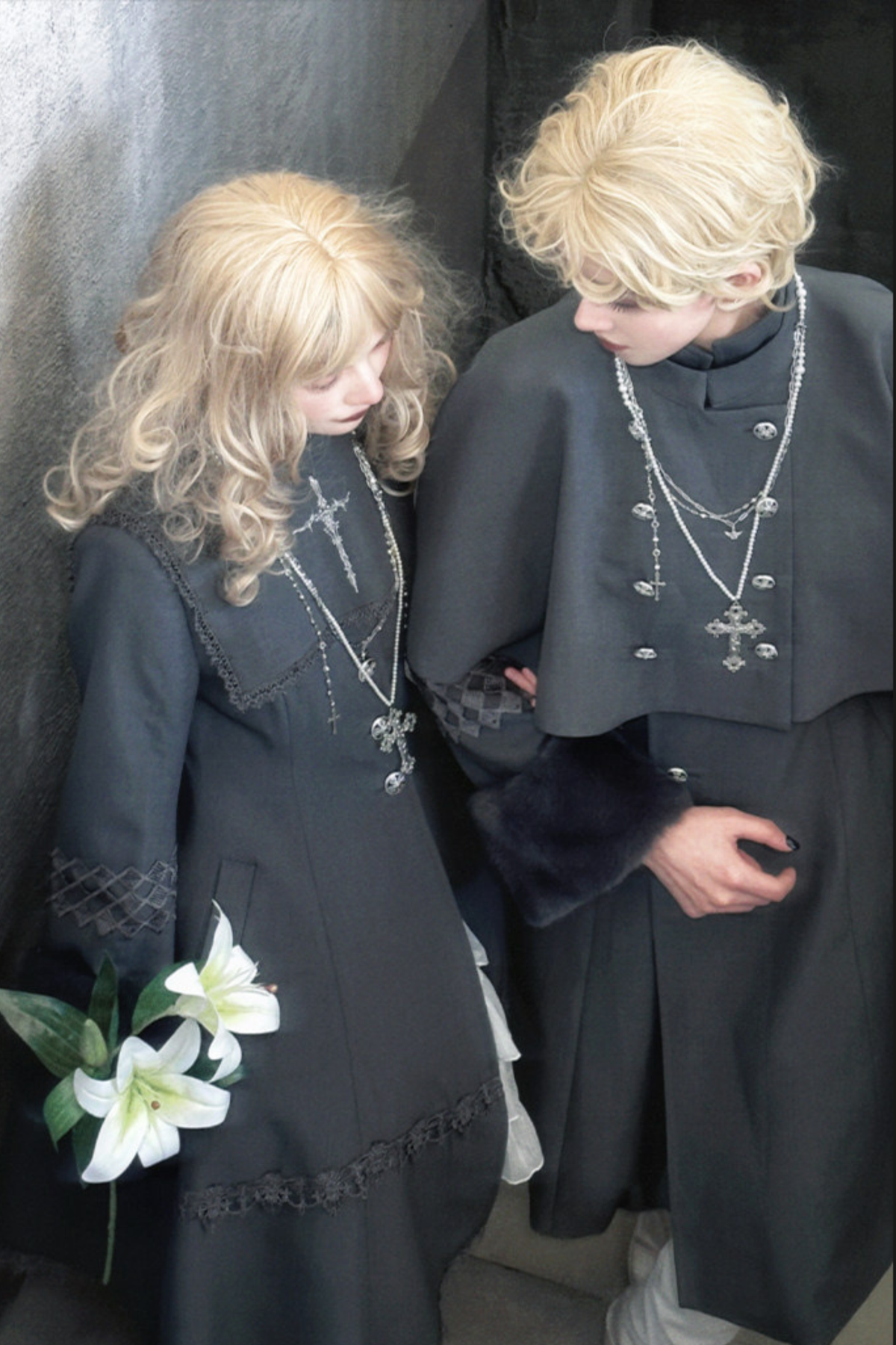Gothic Lolita Coat + Cape + Cross Collar