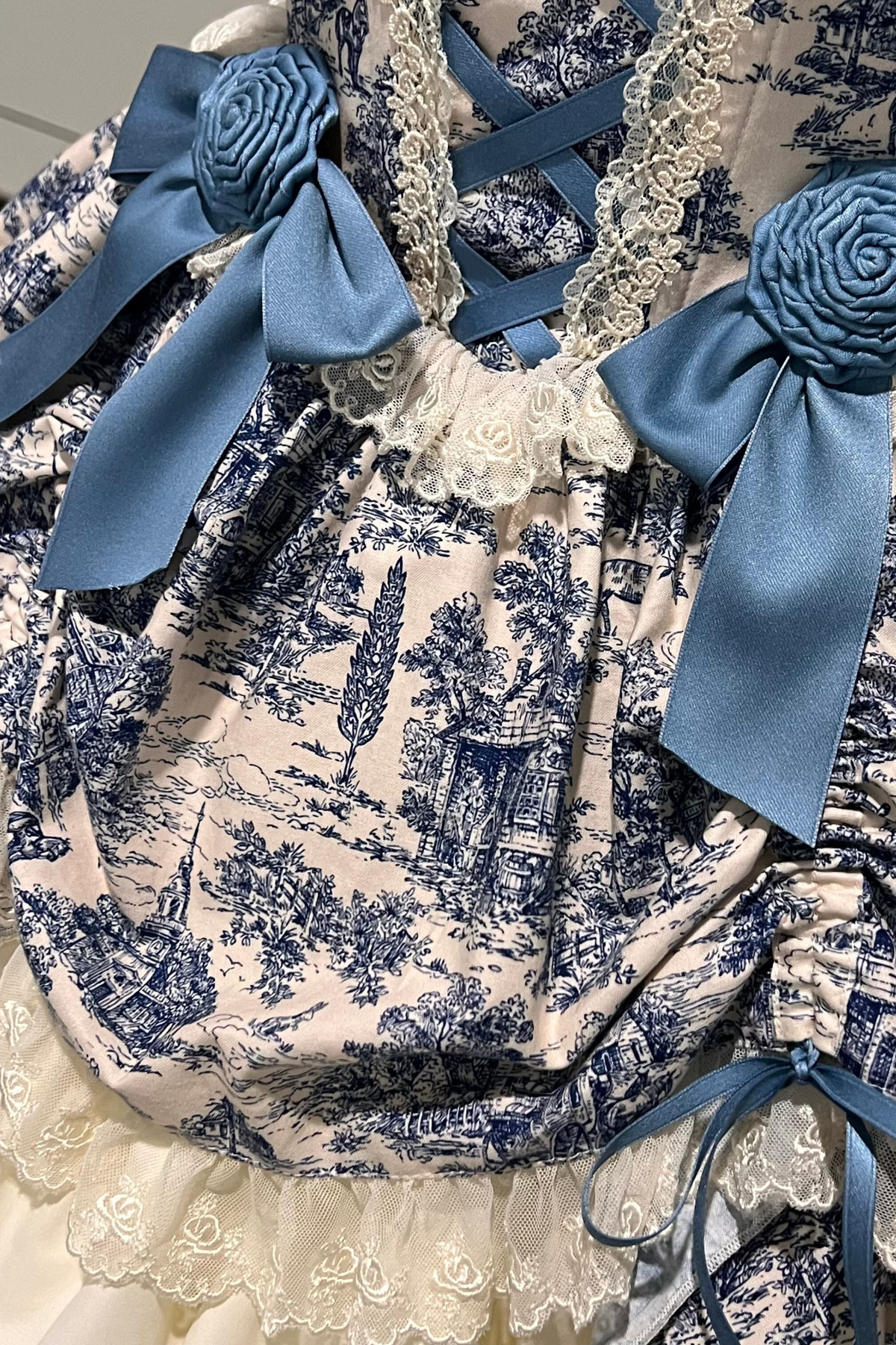 [Pre-order] Elegant Asian Lolita Jumper Skirt + Top + Flat Cap