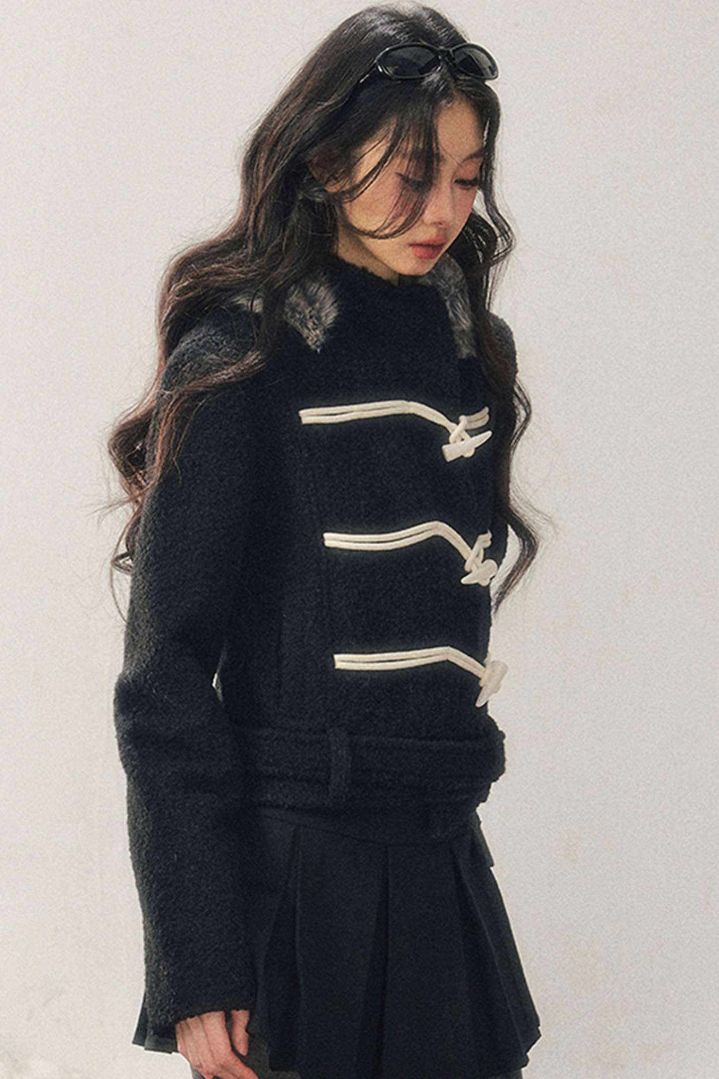 Horn Button Hooded Coat