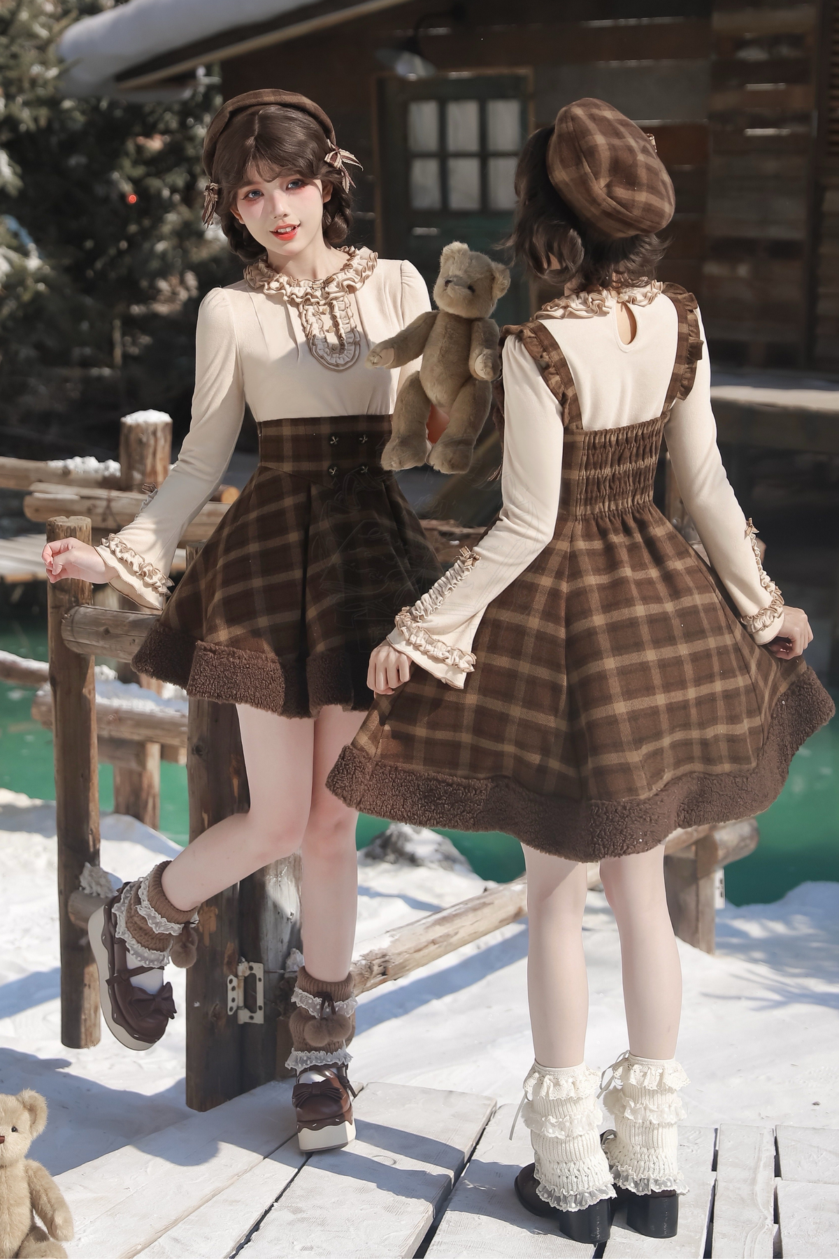 【February 28 Reservation Deadline】Doll Check Lolita Cape + Dress + Skirt + Tops