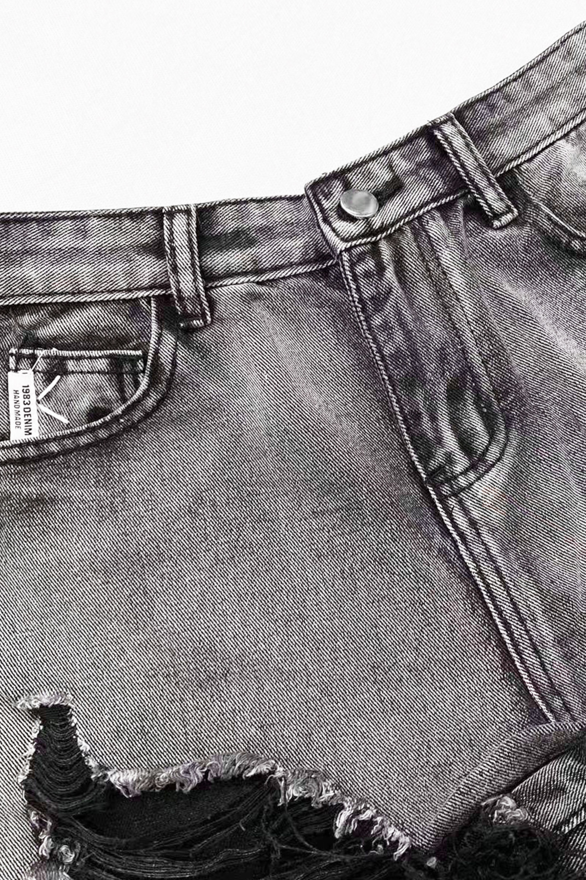Mode Damaged Ripped Denim Pants