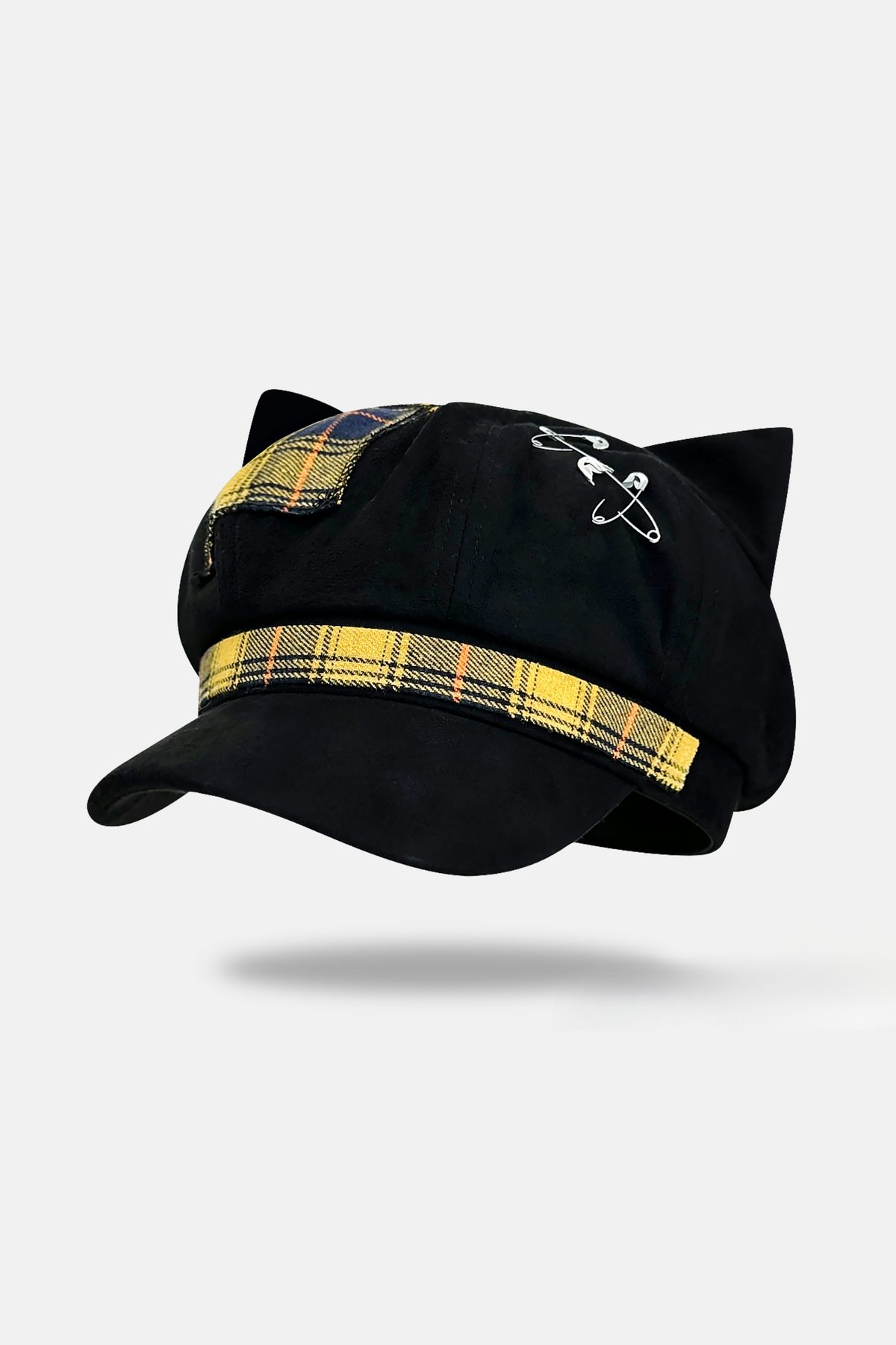 Cat Ear Subculture Check Hat Yellow