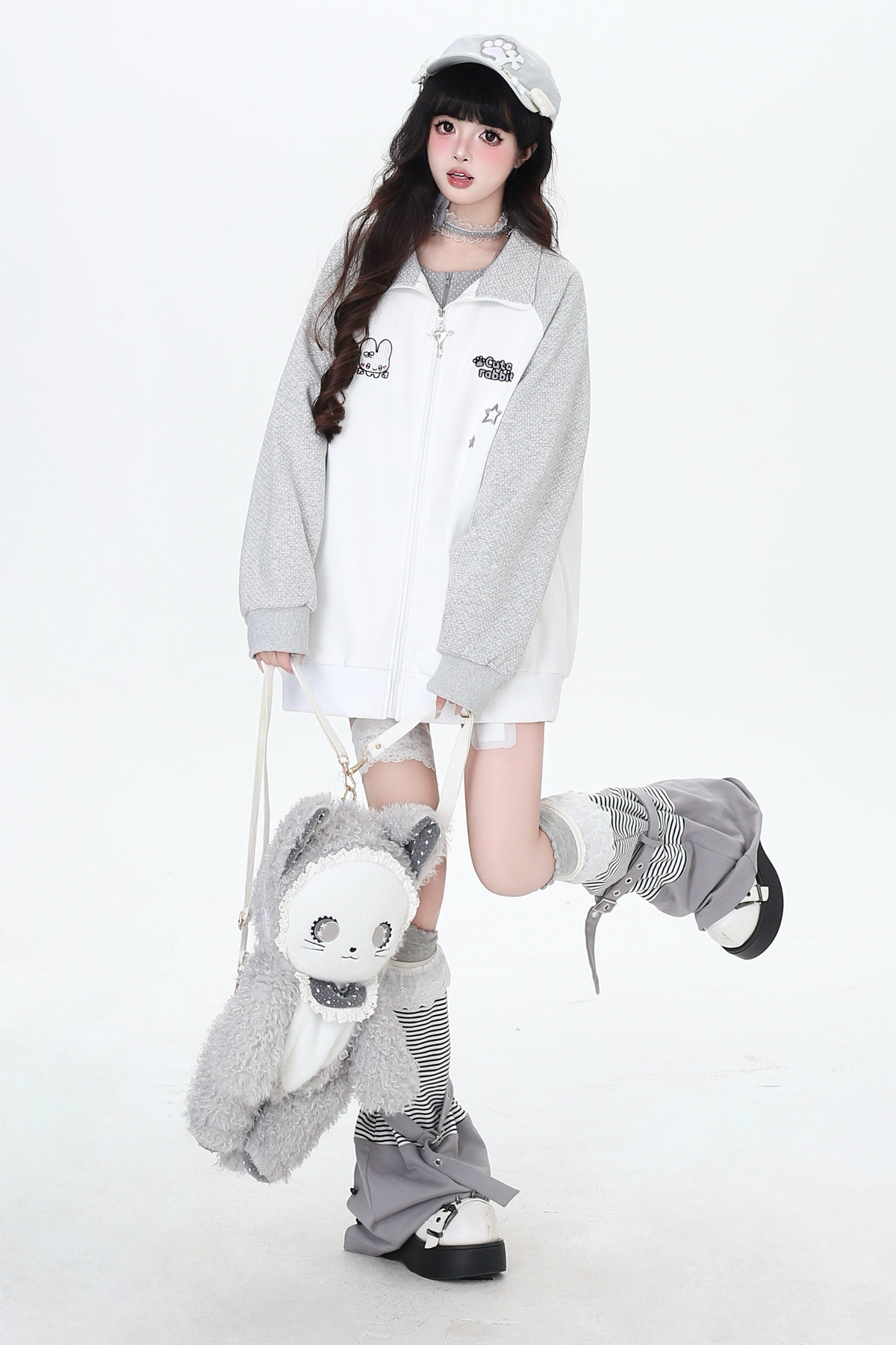 Dark Rabbit Ear Hooded Jacket