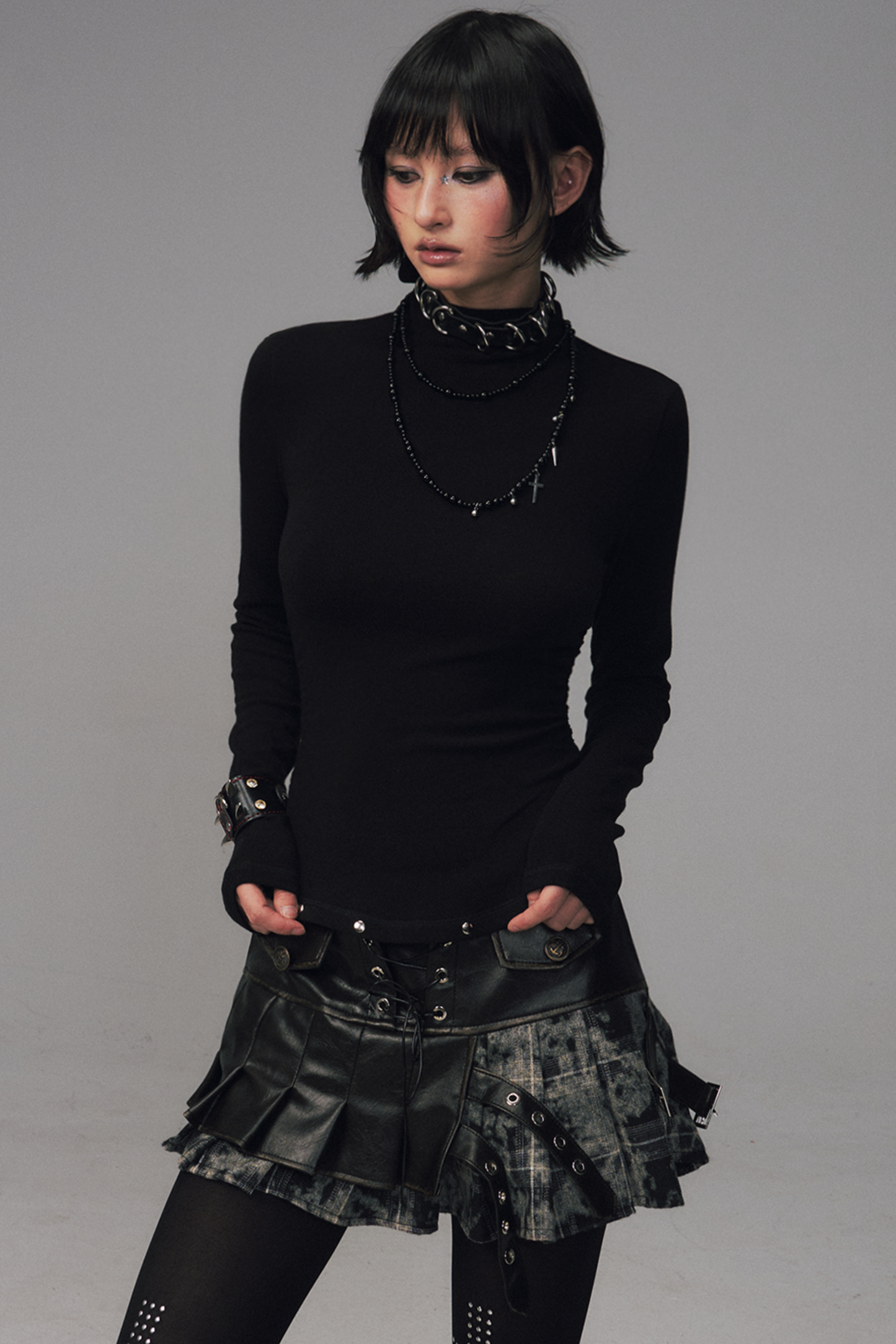 Punk Rivet Knit Top