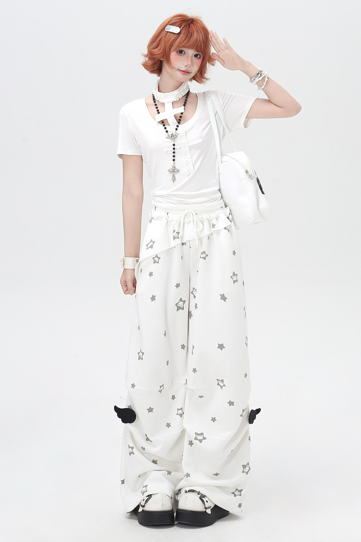 Star Print House Loose Casual Straight Sweatpants