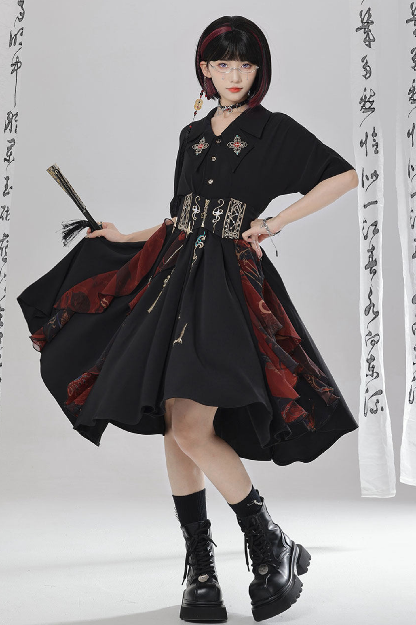 Chinese Embroidery Dress + Belt + Girdle