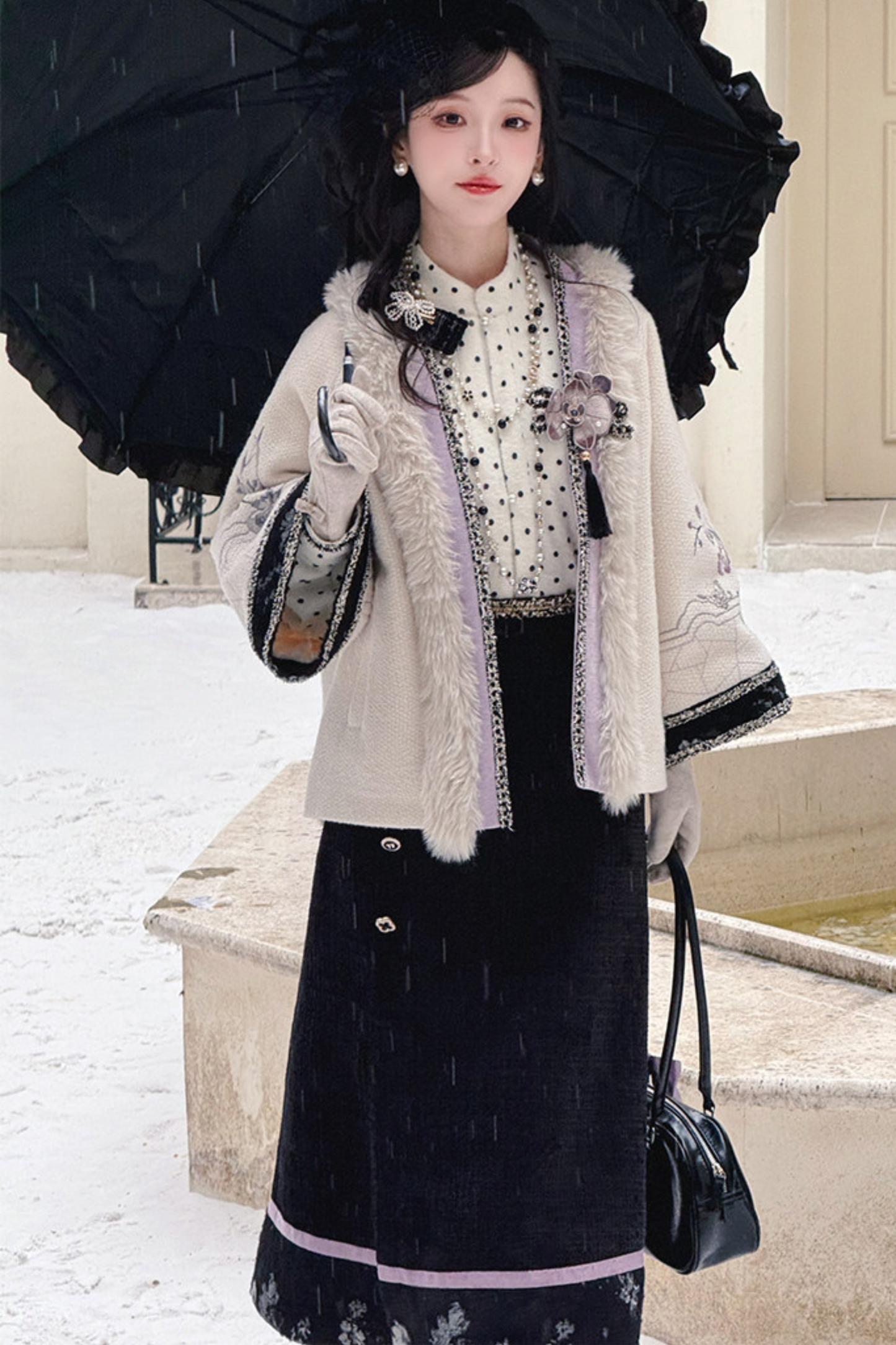 Butterfly Ink Dot Jacket Set