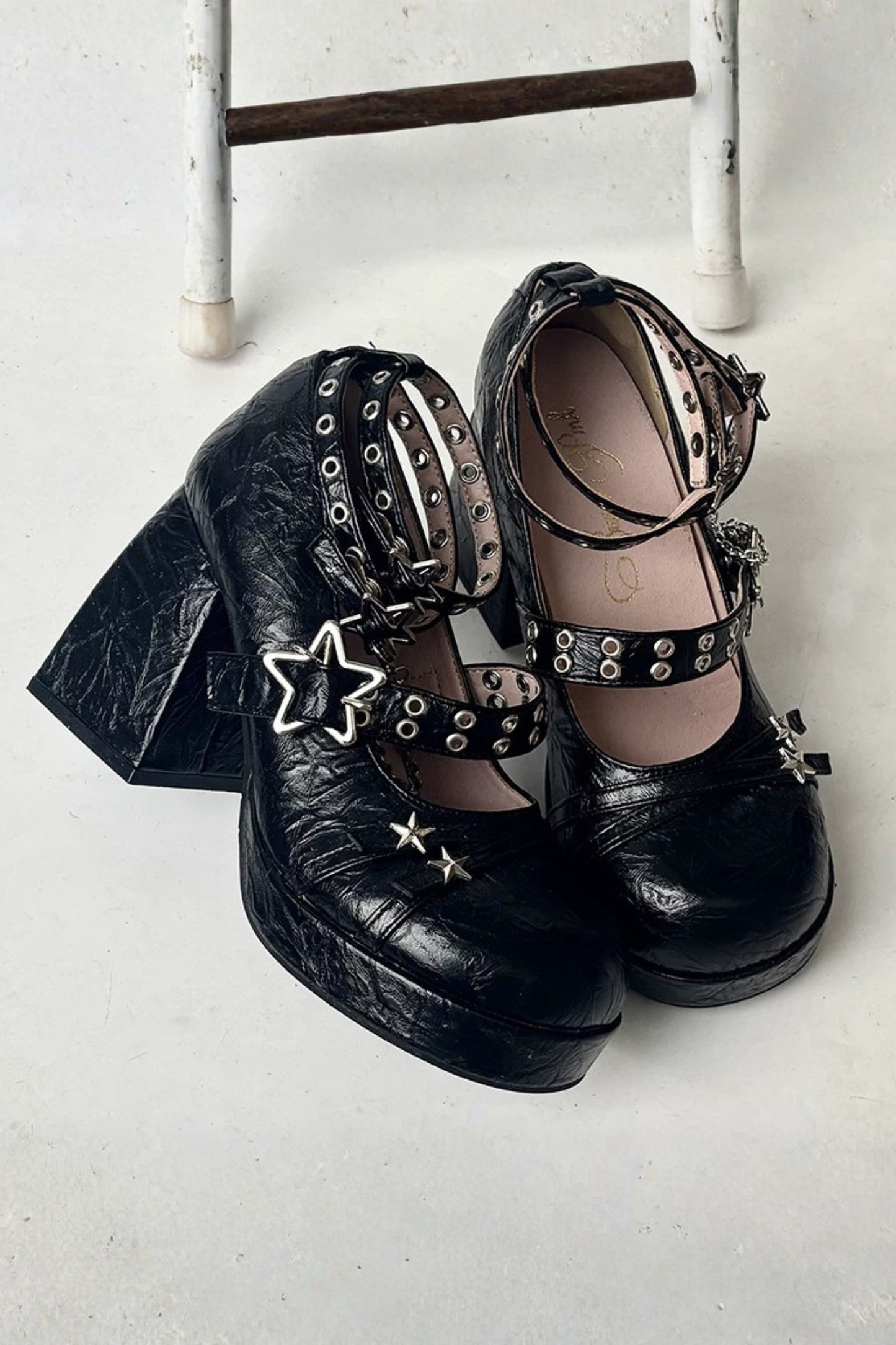 Super Pink Gothic Mary Jane Shoes