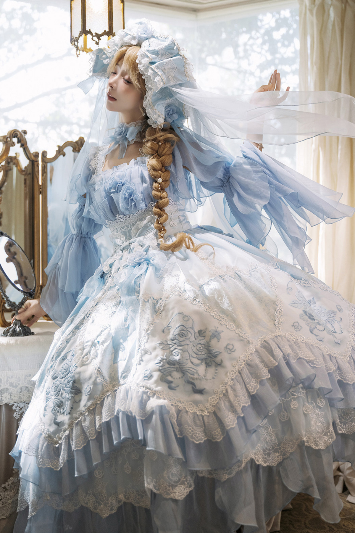 Fairy Princess Lolita Jumper Skirt + Hair Accessories + Sleeves