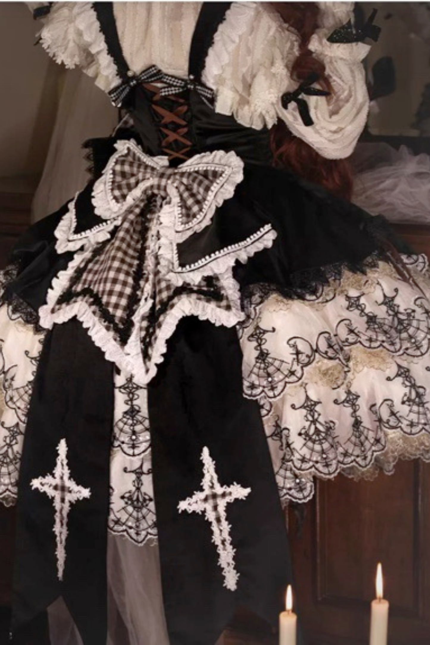 [Pre-order] Element Lolita Jumper Skirt + Inner Top + Cape + Big Ribbon + Hat
