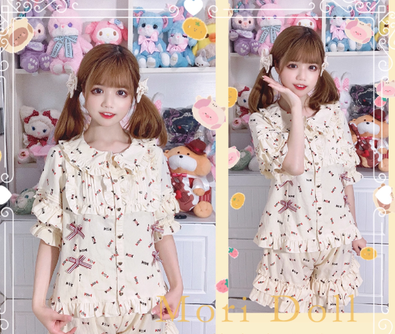 Kawaii Lolita Rabbit Ears Short Sleeve Shirt Multicolors