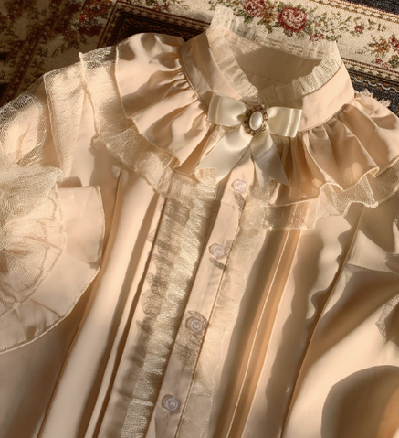 Dim Moonlight~Classic Lolita Chiffon Yarn Inner Blouse