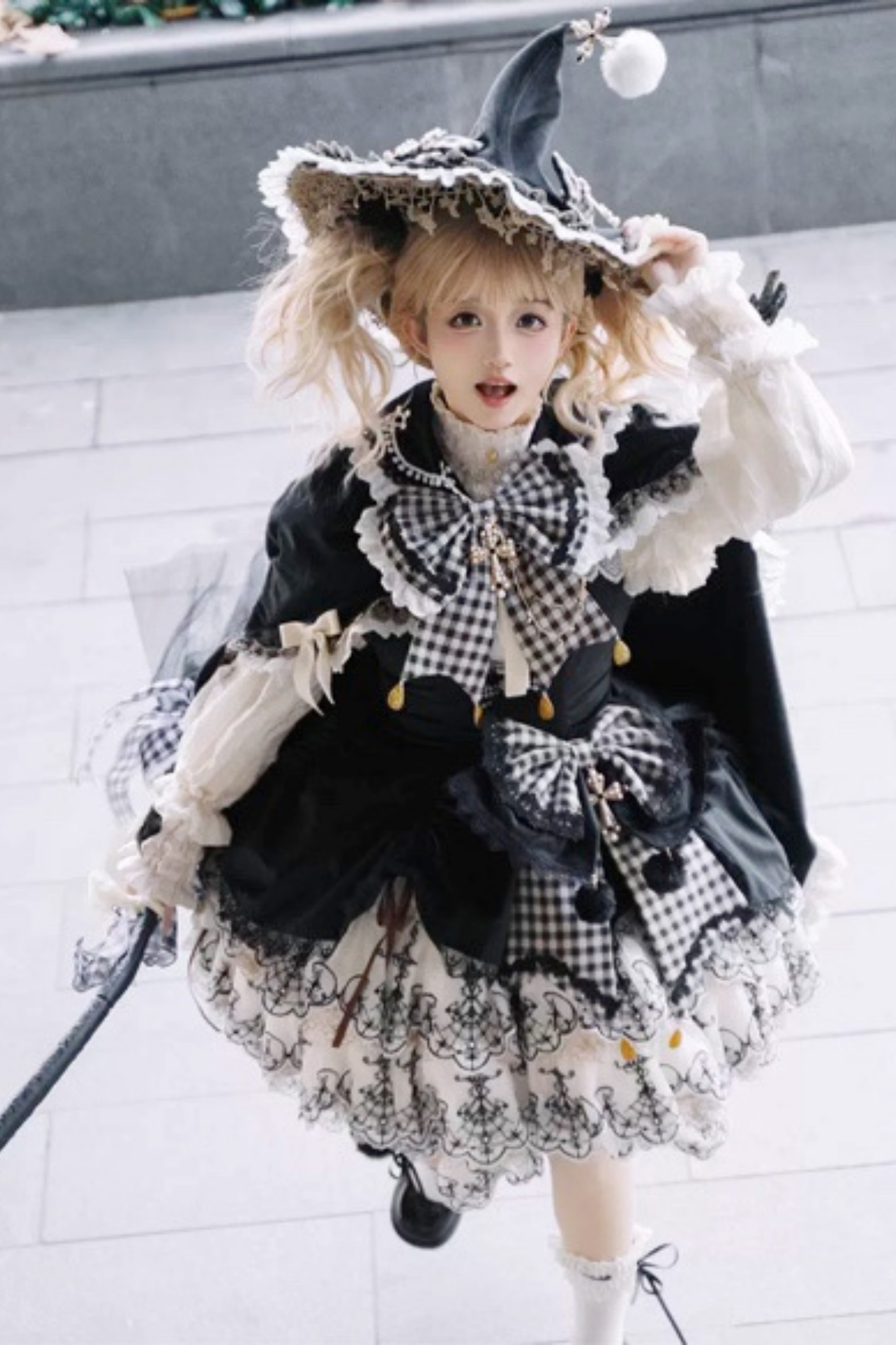 [Pre-order] Element Lolita Jumper Skirt + Inner Top + Cape + Big Ribbon + Hat